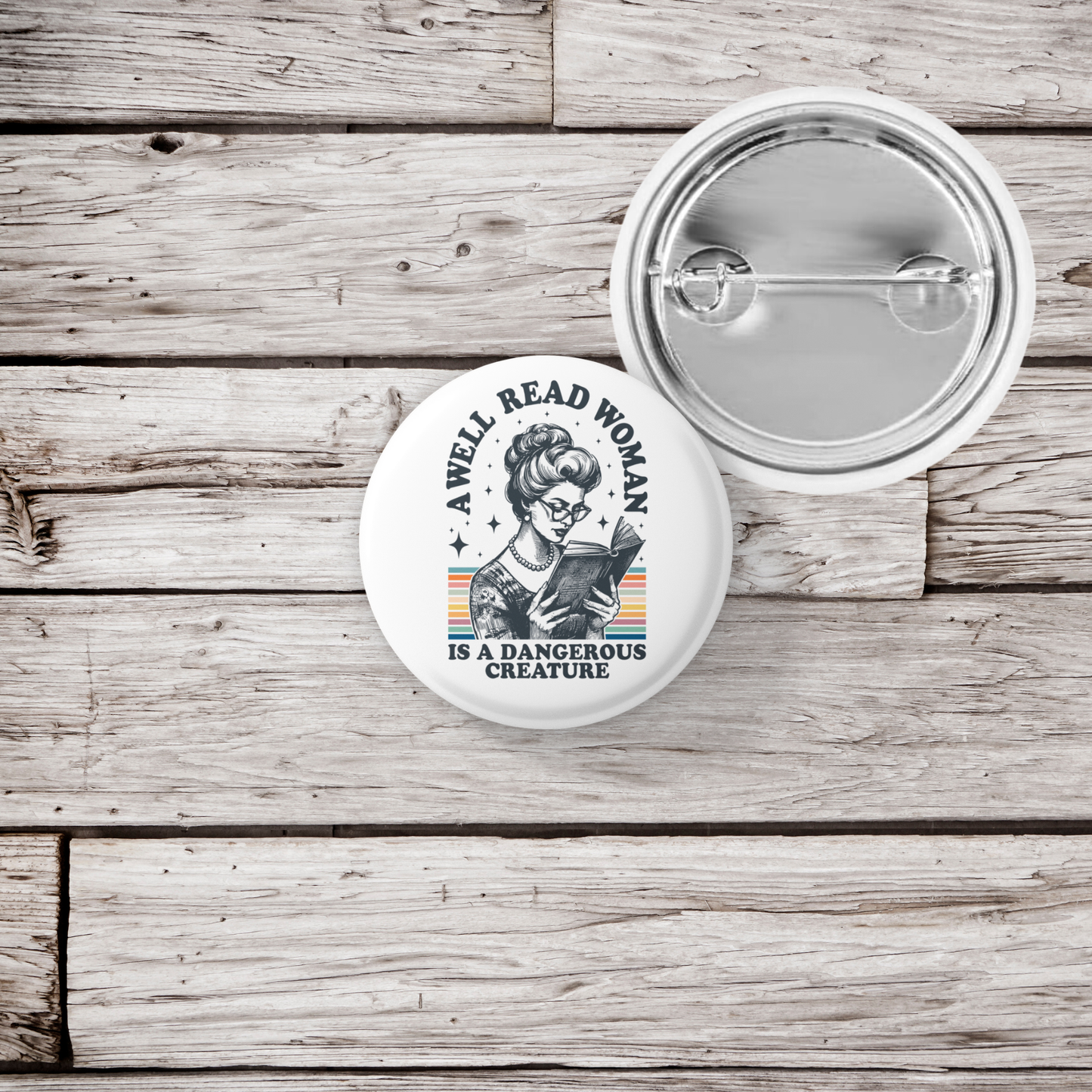 A Well Read Women Pin Back Button, Magnet