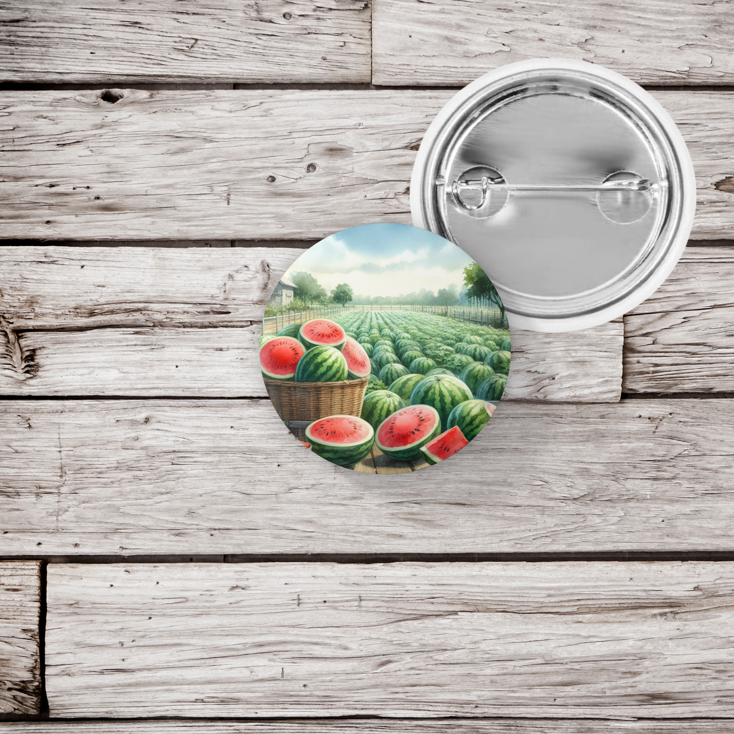 Watermelon Patch 4 Pin Back Button, Magnet