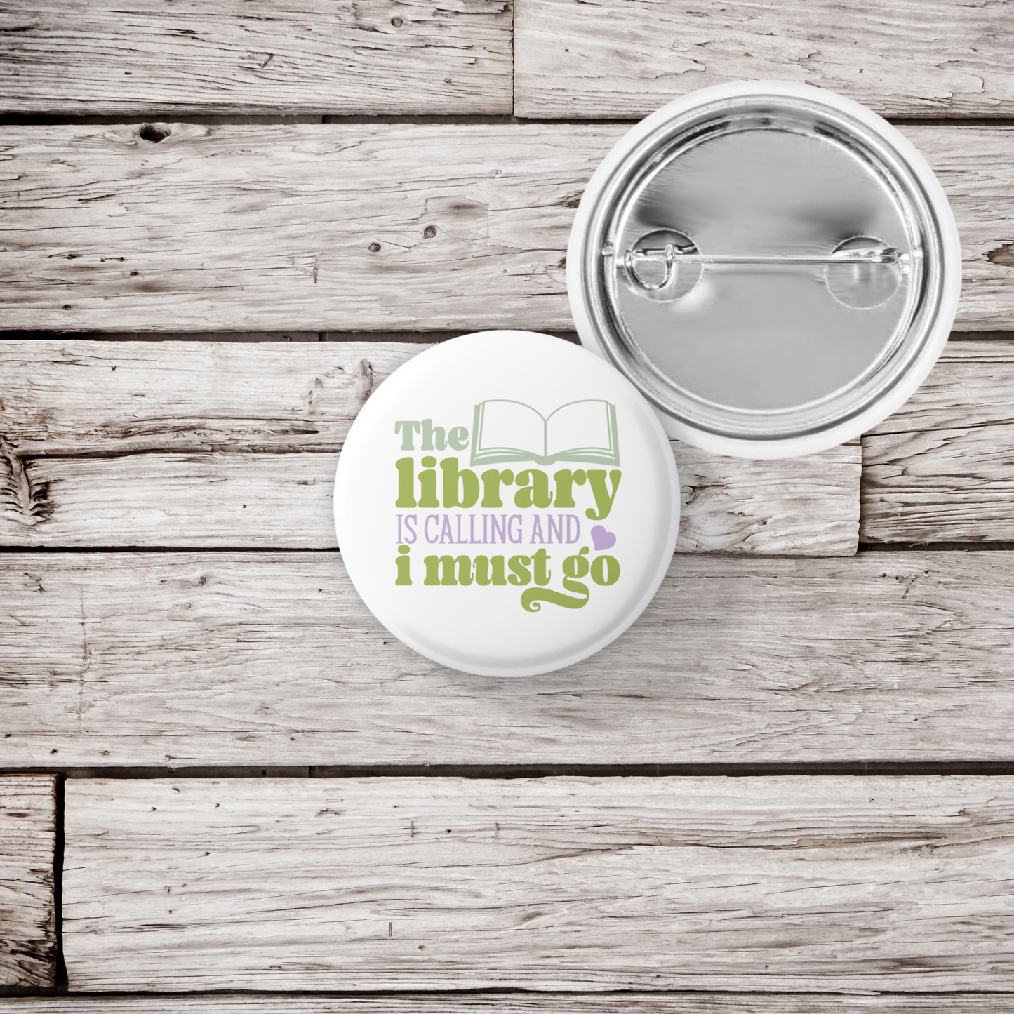 The Library Is Calling Pin Back Button, Magnet
