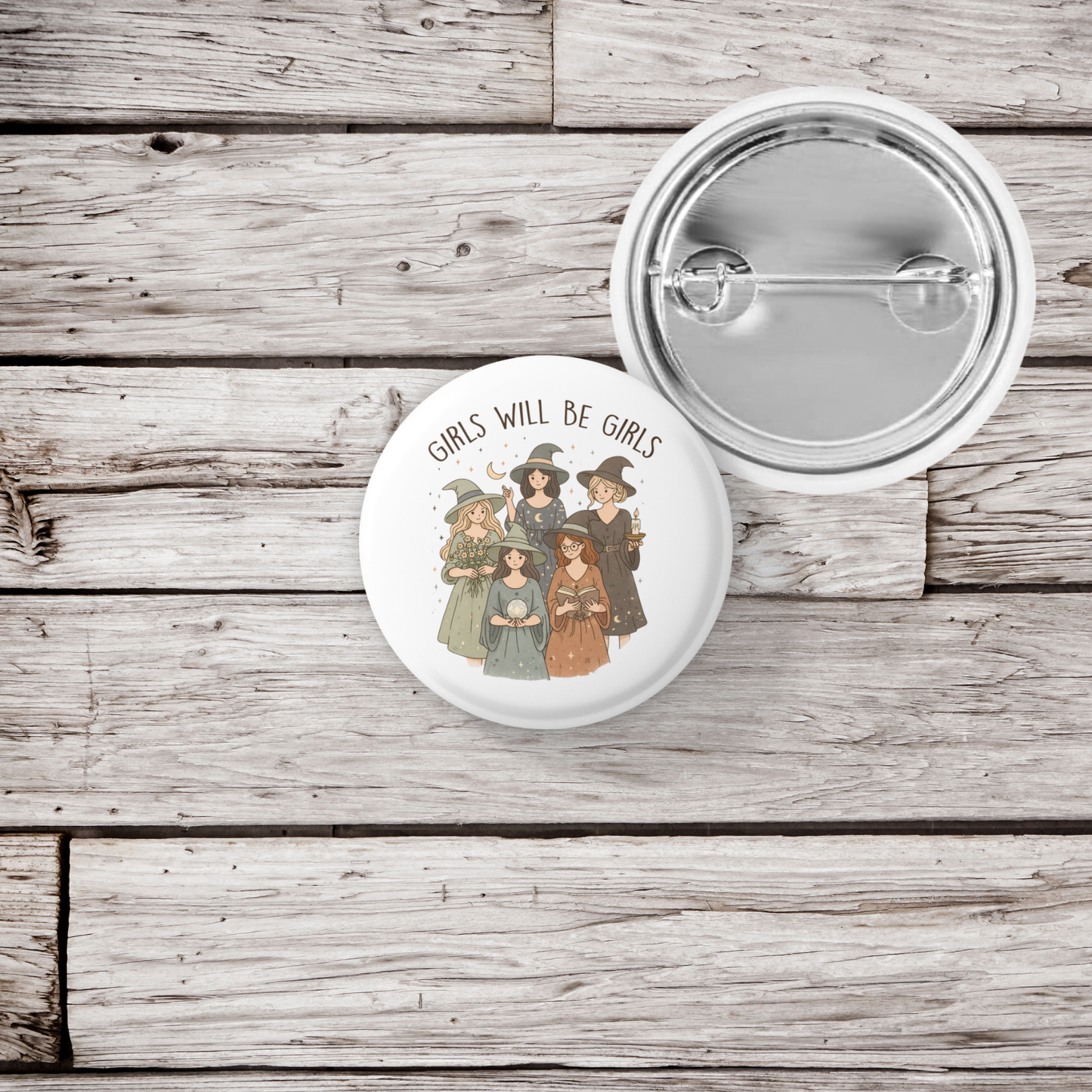 Girls Will Be Girls Pin Back Button, Magnet