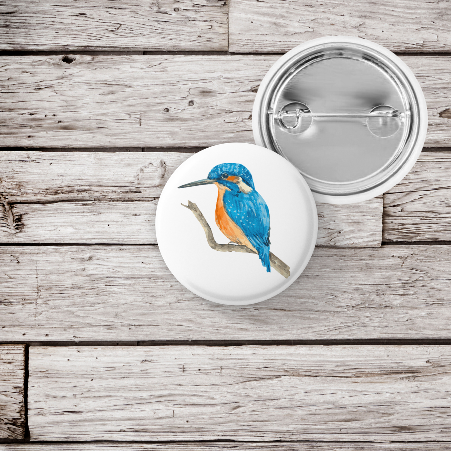 Kingfisher Pin Back Button, Magnet, Keychain