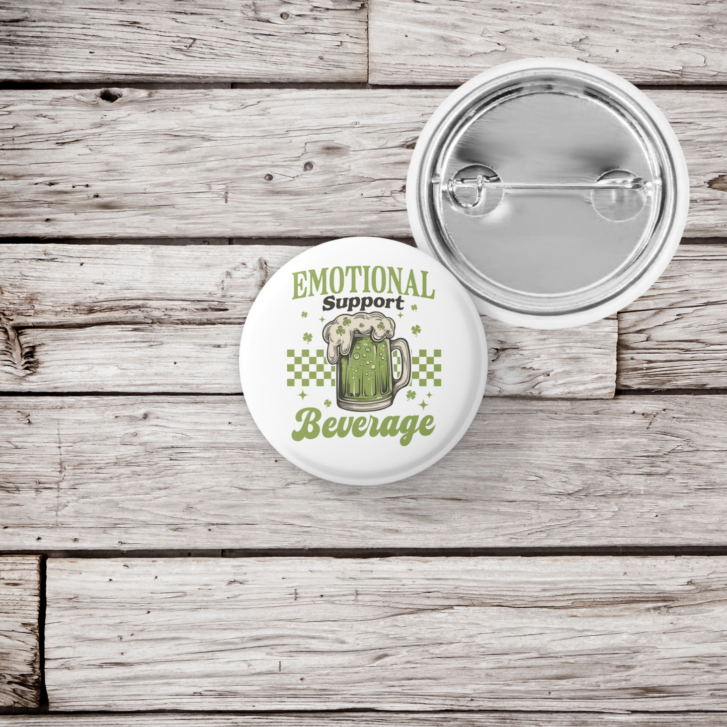 Emotional Support Beverage Pin Back Button, Magnet