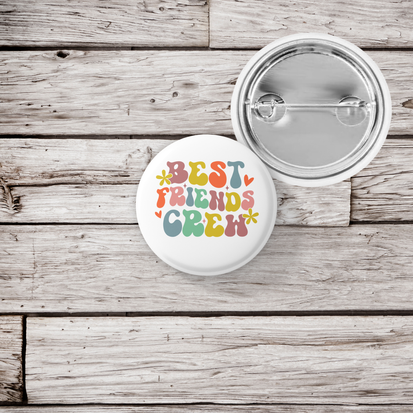 Best Friends Crew Pin Back Button, Magnet