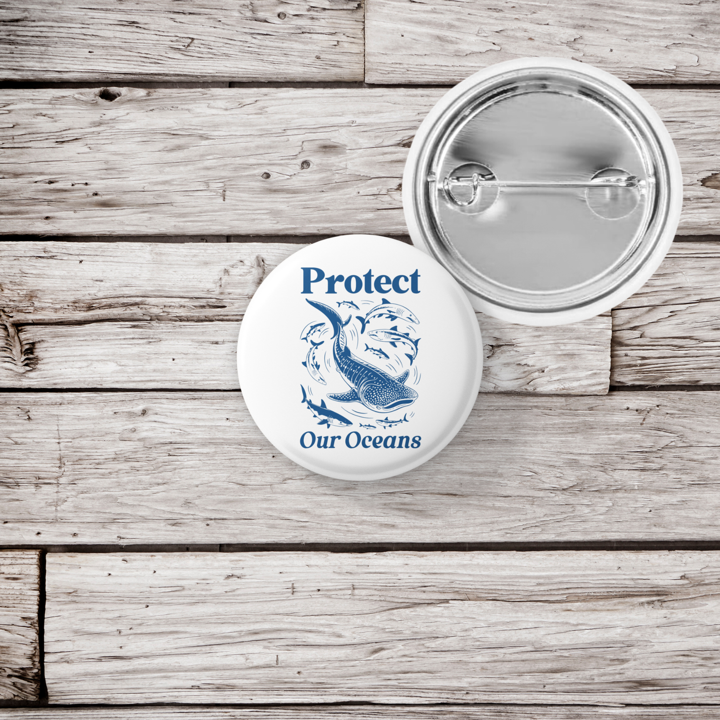 Protect Our Oceans Pin Back Button, Magnet
