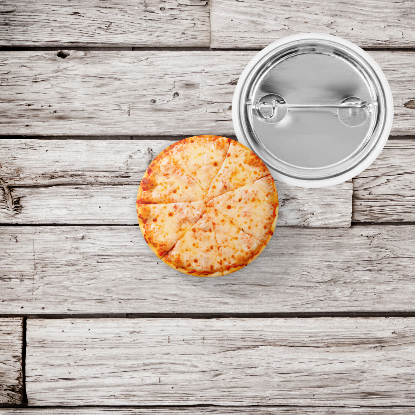 Cheese Pizza Day Pin Back Button, Magnet
