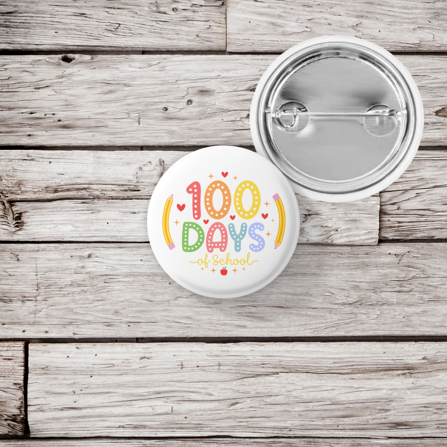 100 Days of School Pin Back Button, Magnet