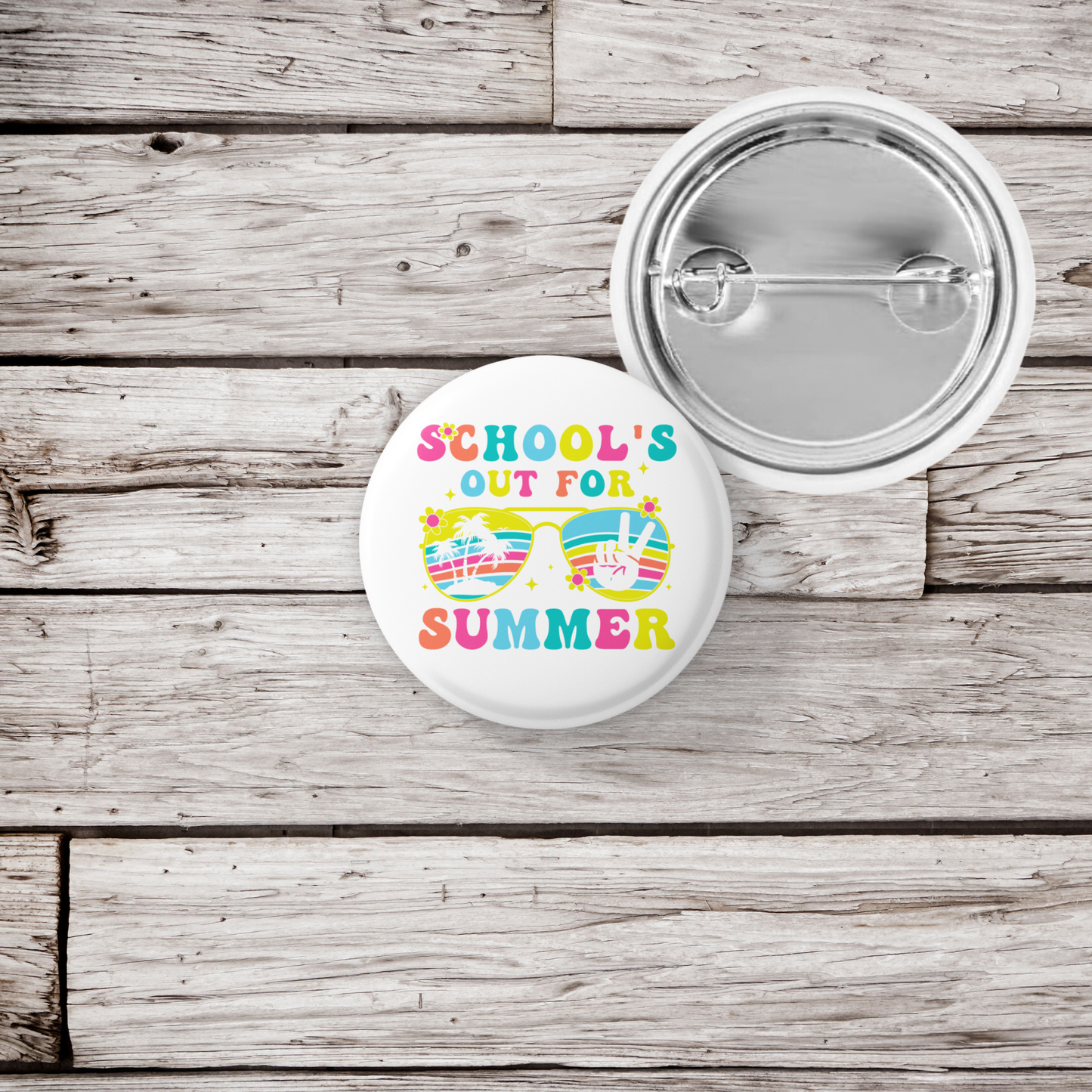 Schools Out For Summer Pin Back Button, Magnet