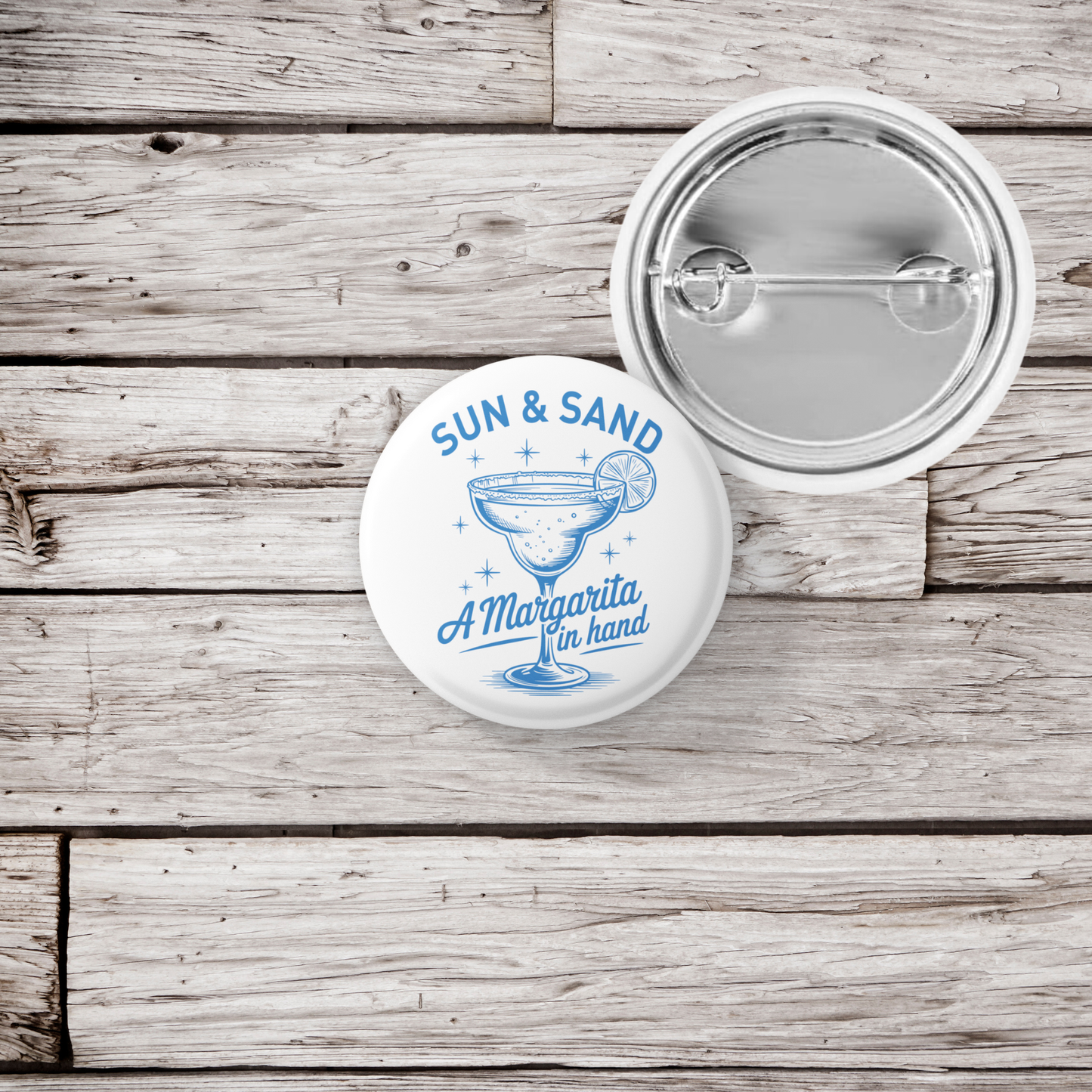Sun & Sand Pin Back Button, Magnet