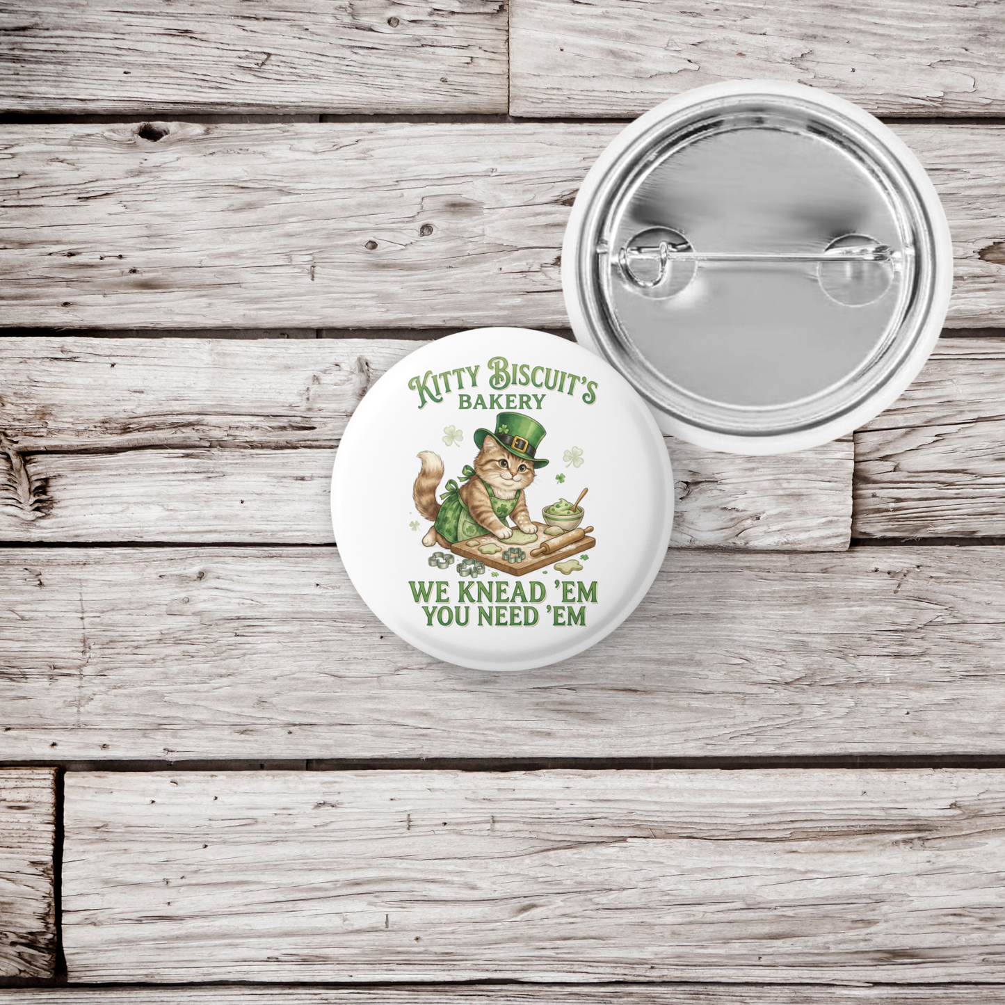 Kitty Biscuits Bakery Pin Back Button, Magnet