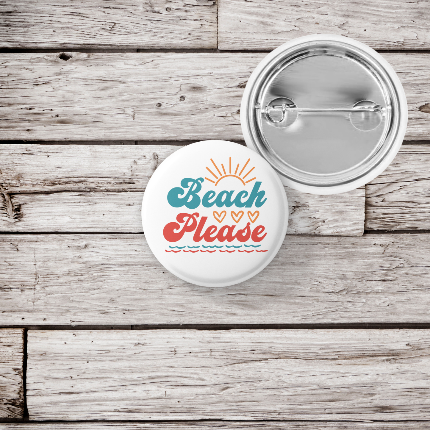 Beach Please Pin Back Button, Magnet