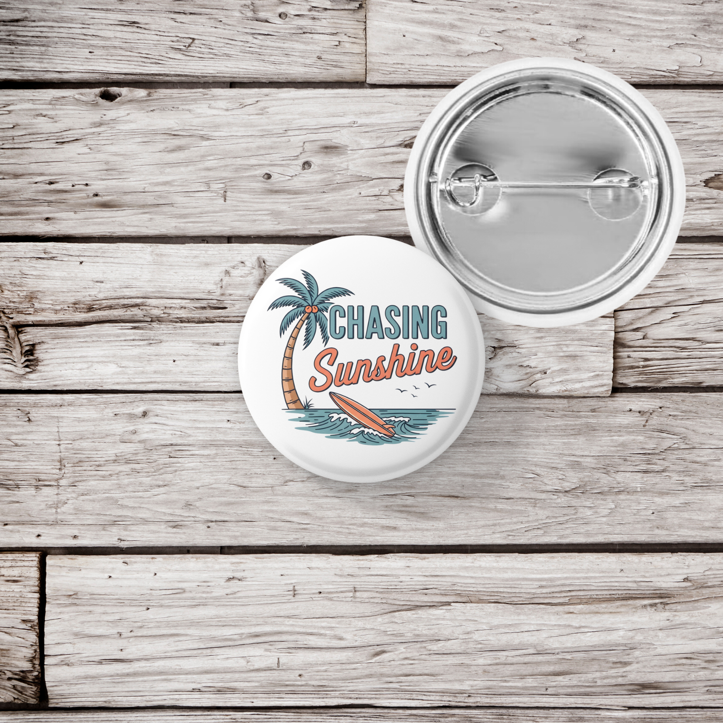 Chasing Sunshine Pin Back Button, Magnet