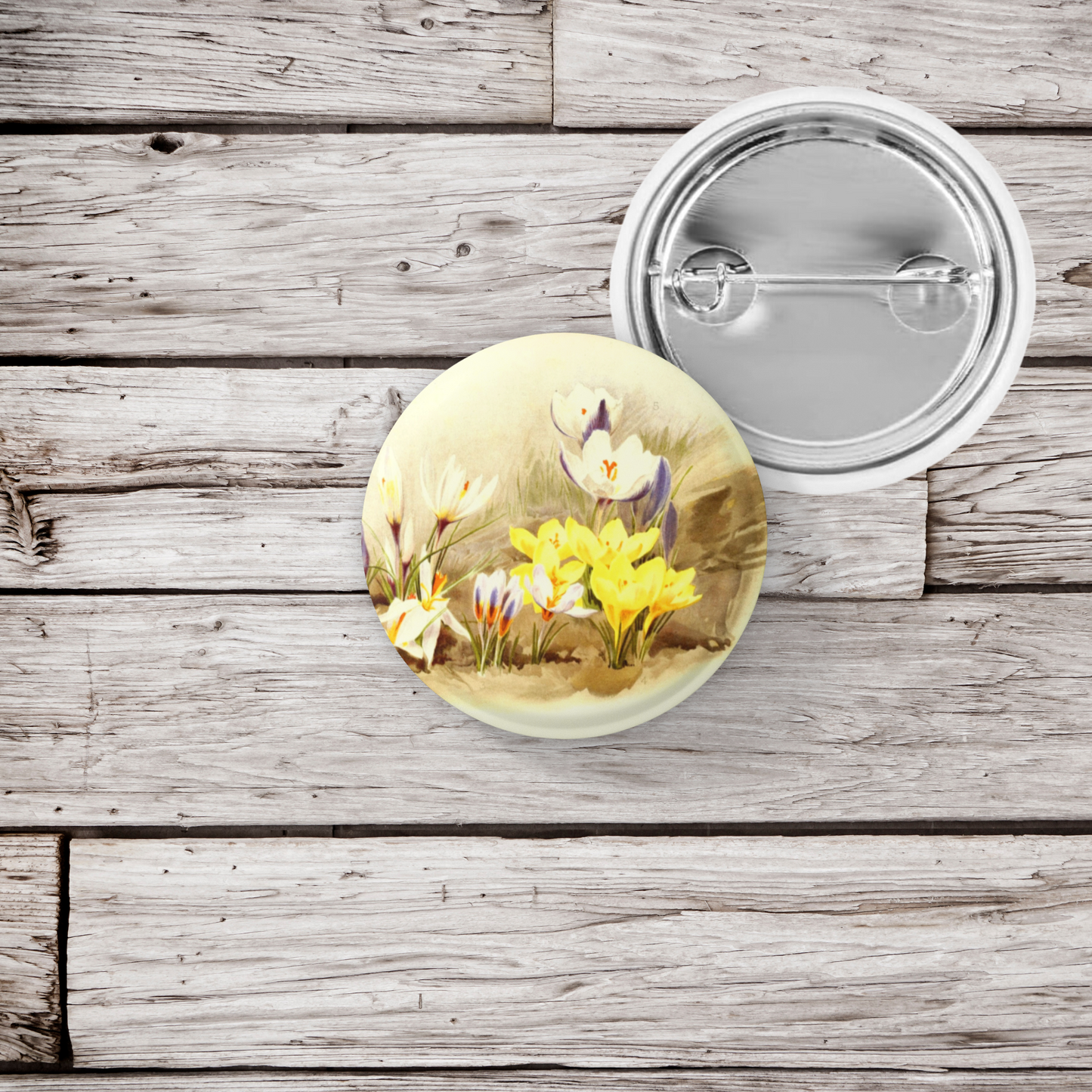 Spring Flowers Pin Back Button, Magnet, Keychain