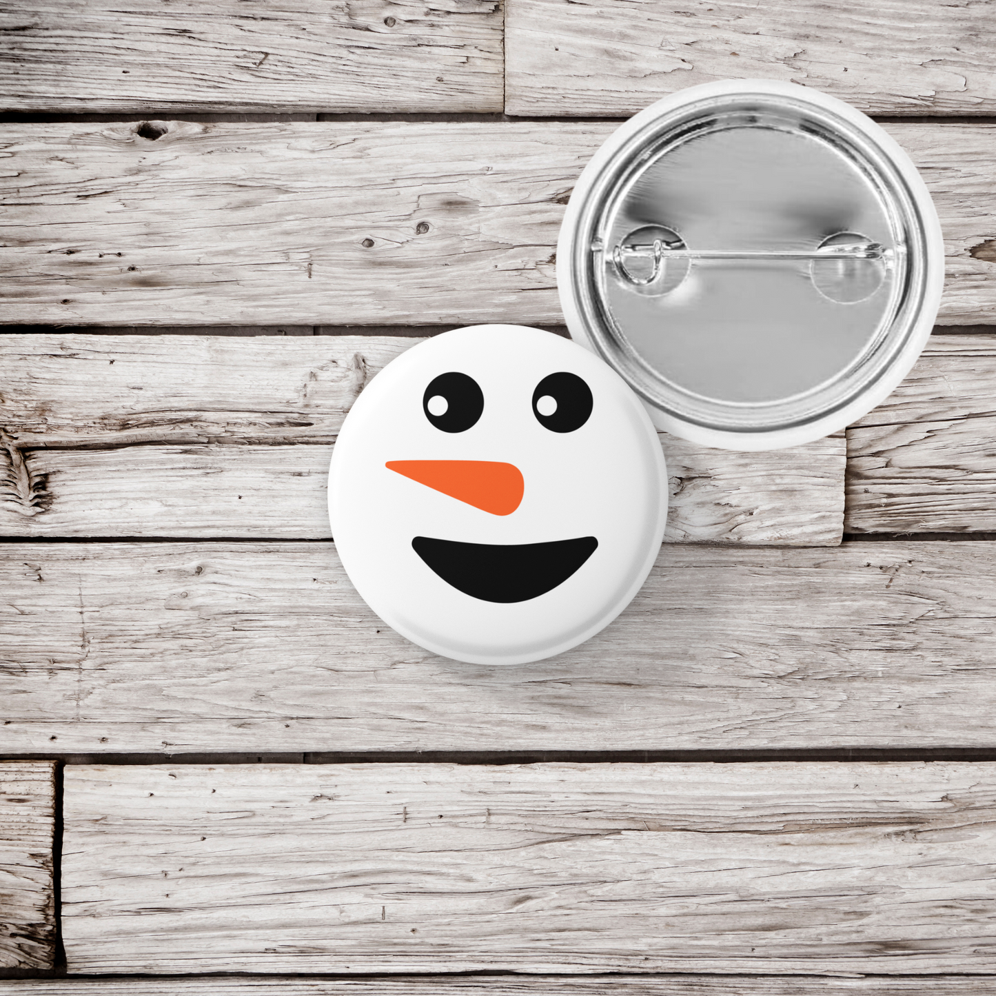 Snowman Face 5 Pin Back Button, Magnet