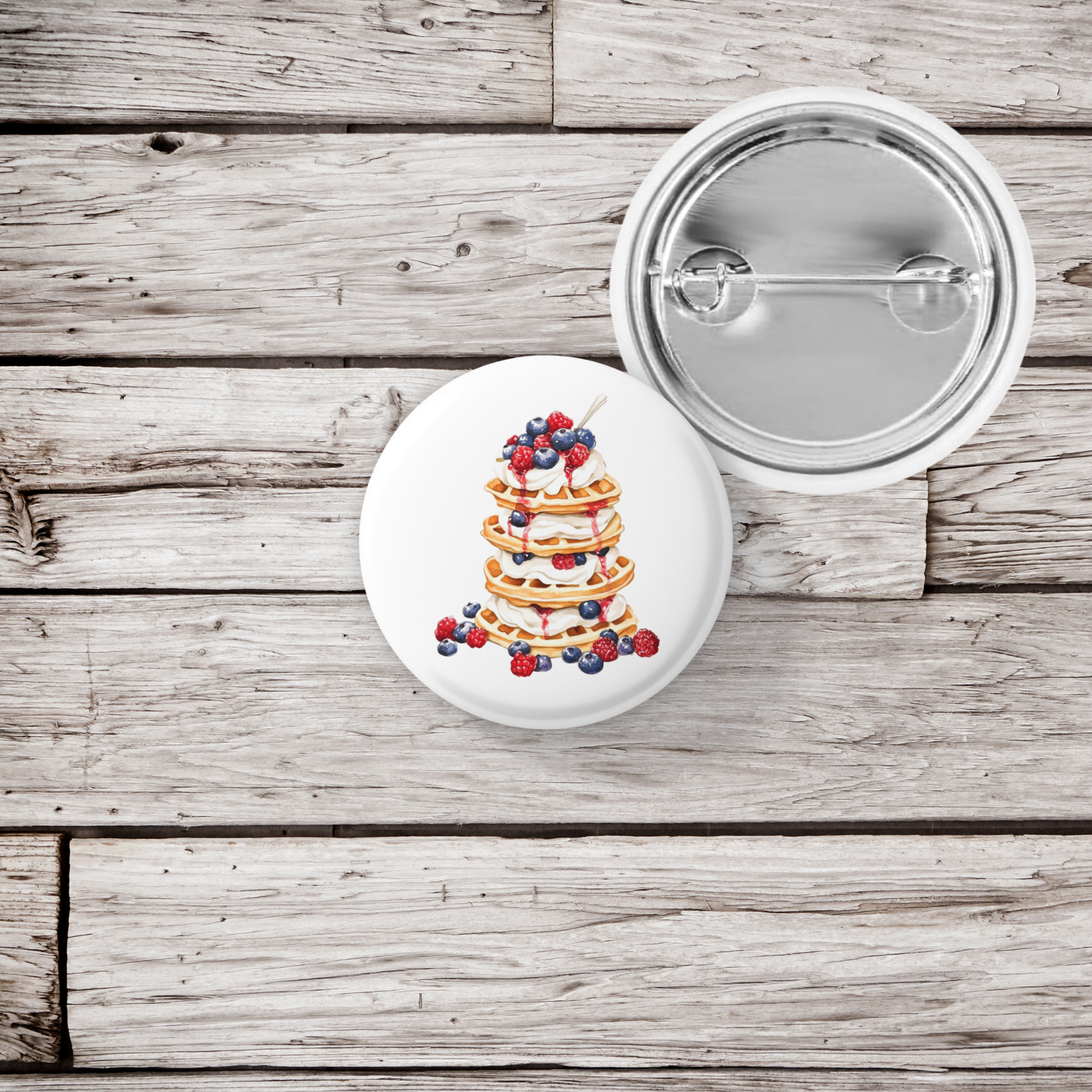 Berry Waffles Pin Back Button, Magnet