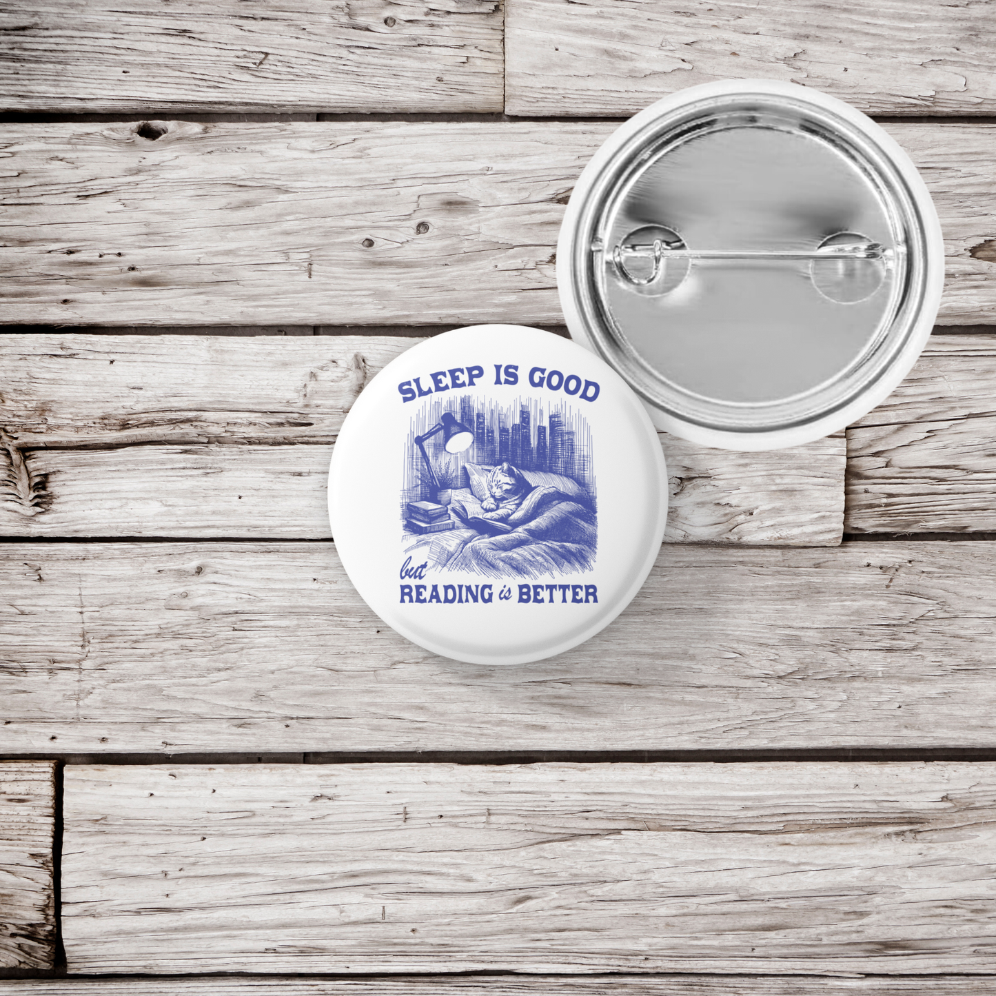 Sleep Is Good But Reading Is Better Pin Back Button, Magnet