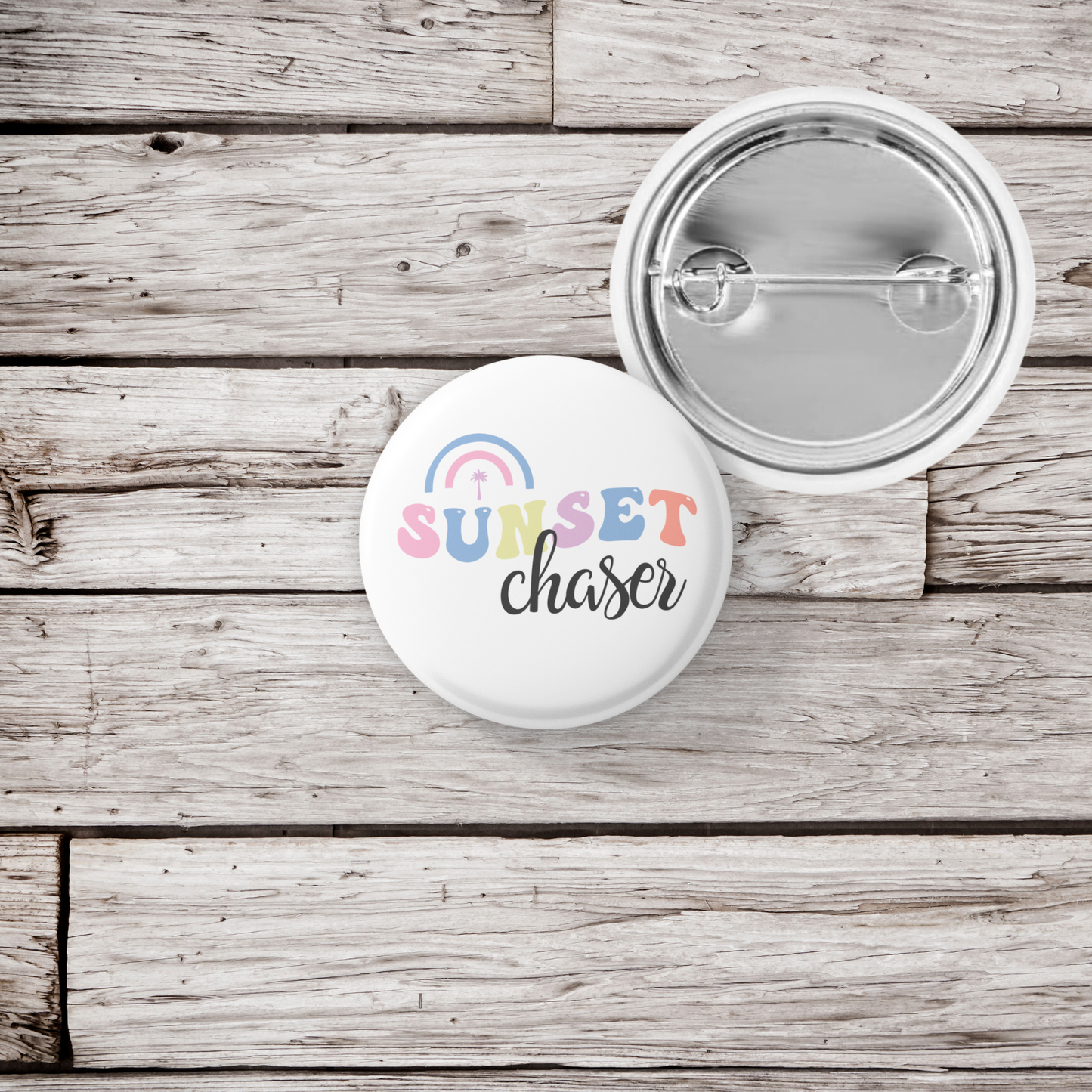 Sunset Chaser Pin Back Button, Magnet
