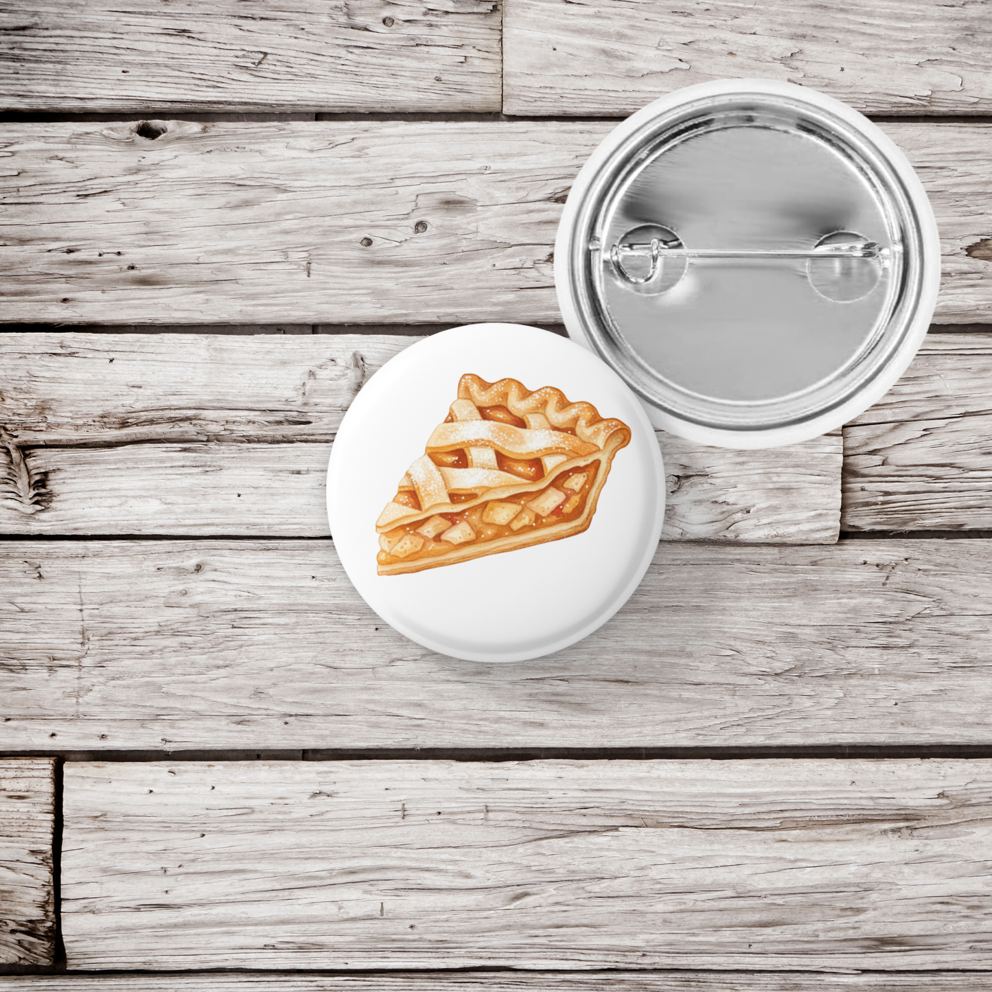 Apple Pie Slice Pin Back Button, Magnet