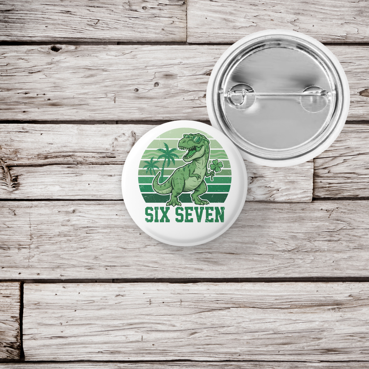 6 7 Dinosaur Pin Back Button, Magnet