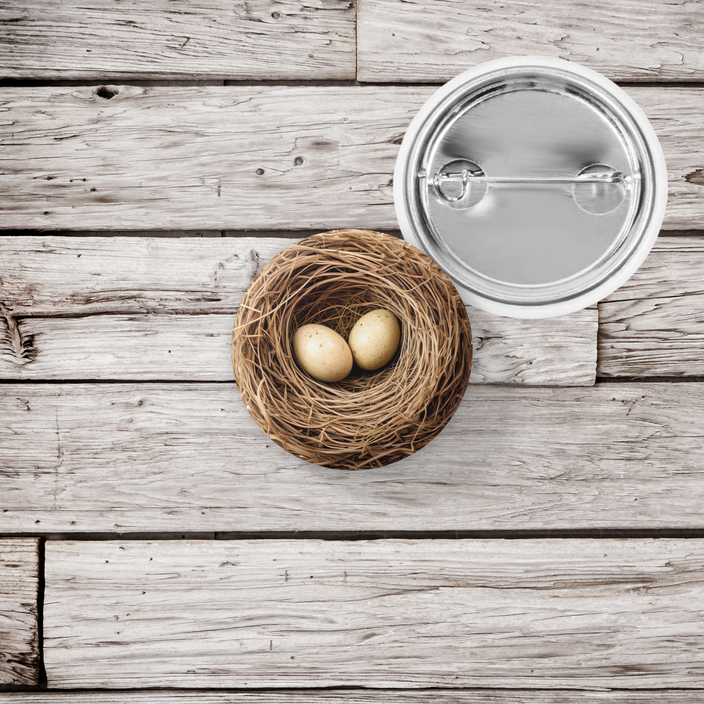 Bird Nest Pin Back Button, Magnet