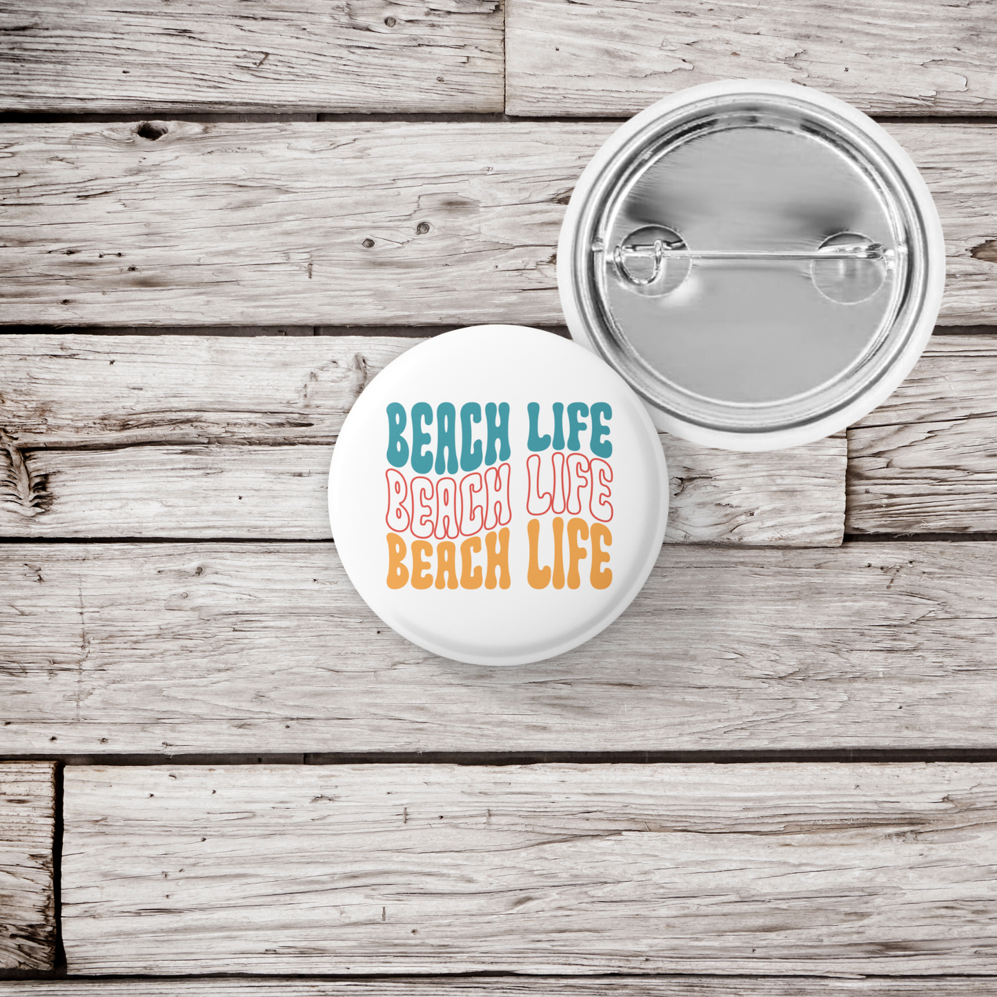 Beach Life Pin Back Button, Magnet