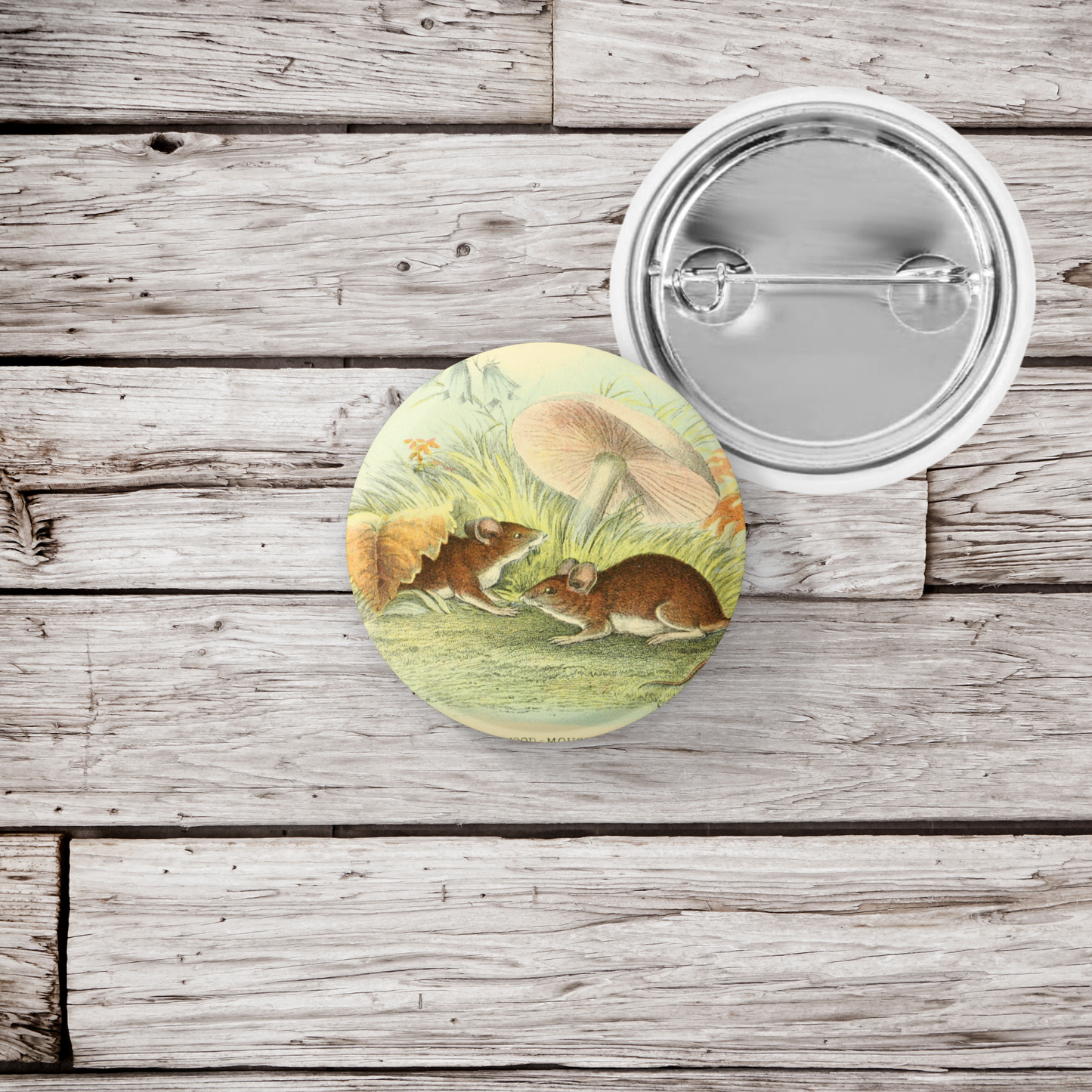 Field Mouse Pin Back Button, Magnet, Keychain