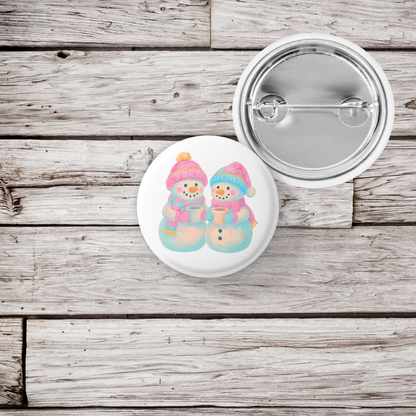 Snowman 6 Pin Back Button, Magnet
