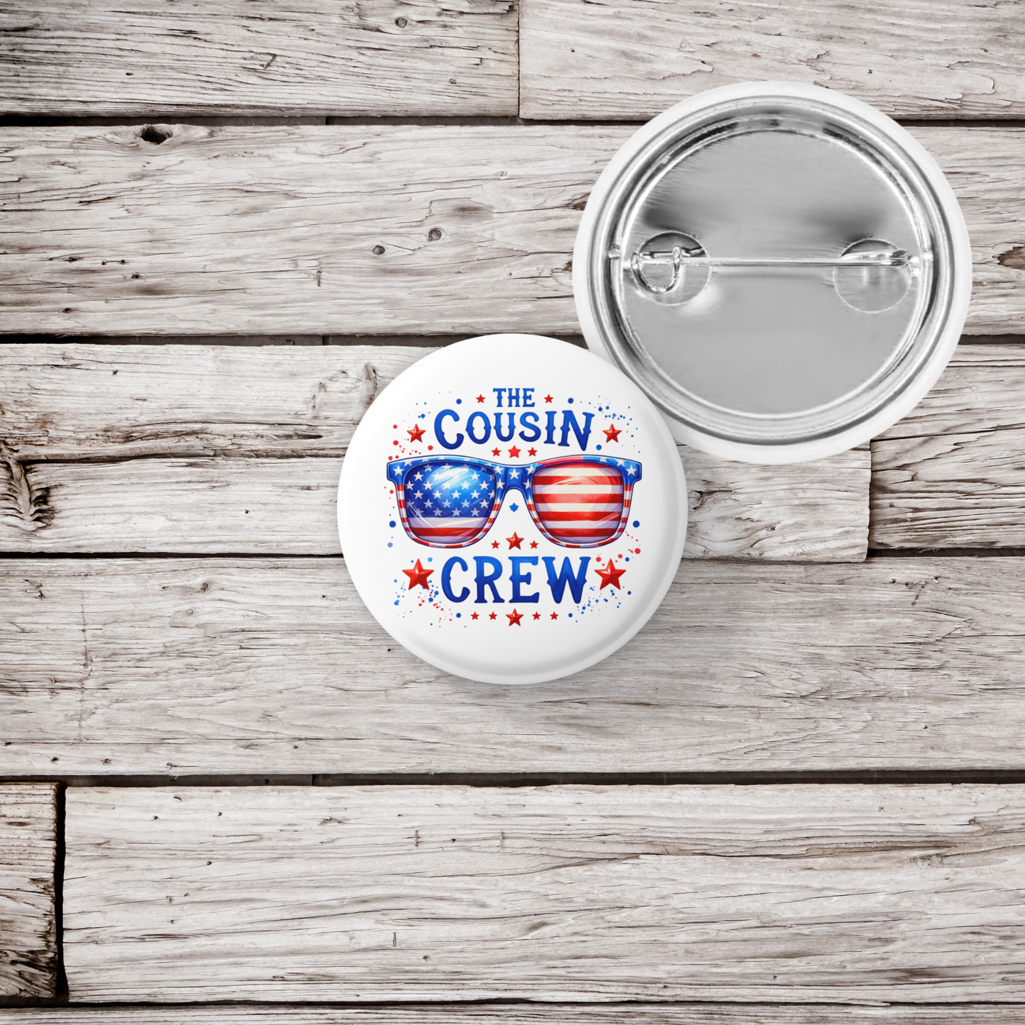 The Cousin Crew Pin Back Button, Magnet