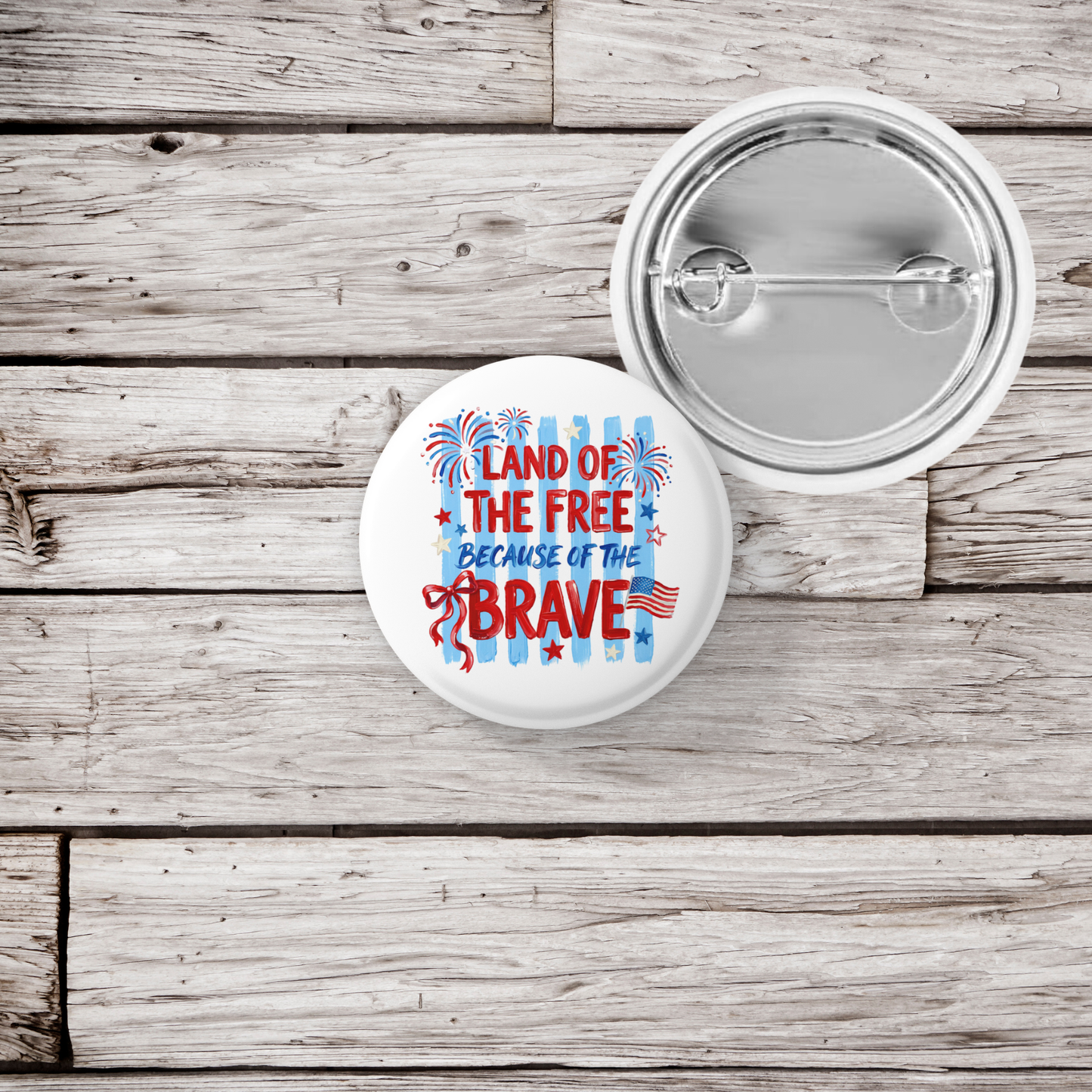 Land Of The Free Pin Back Button, Magnet