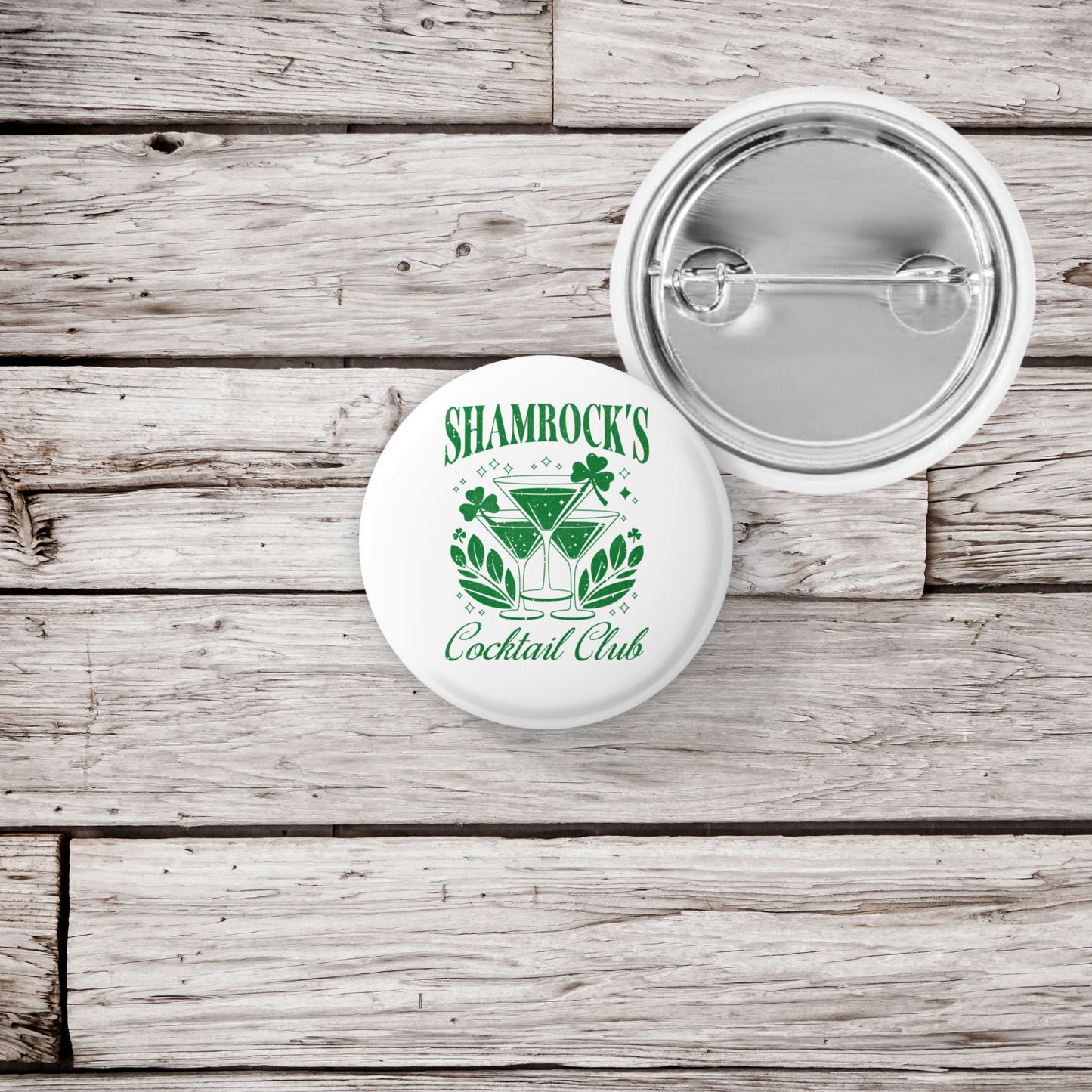 Shamrock's Cocktail Club Pin Back Button, Magnet