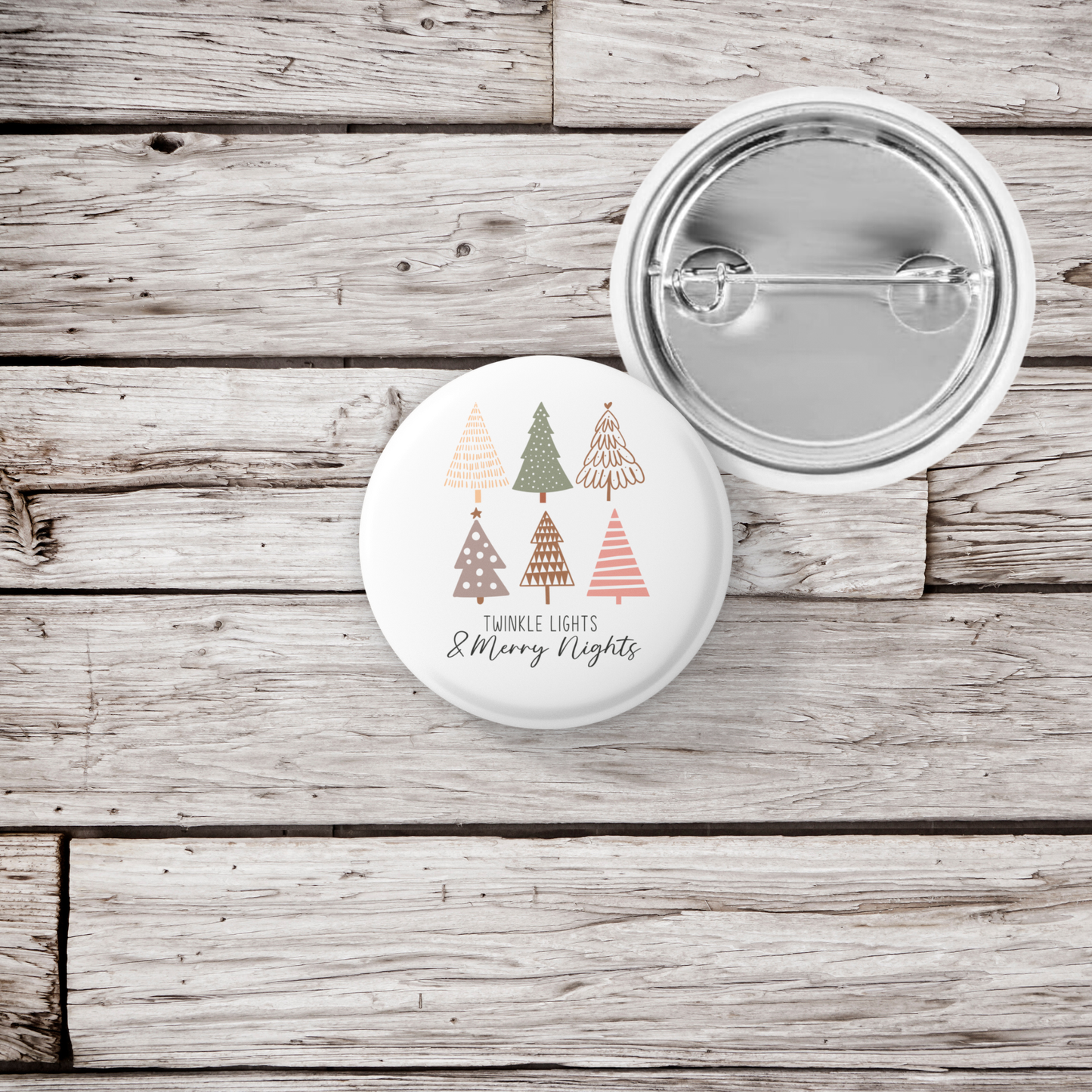 Twinkle Lights & Merry Nights Pin Back Button, Magnet