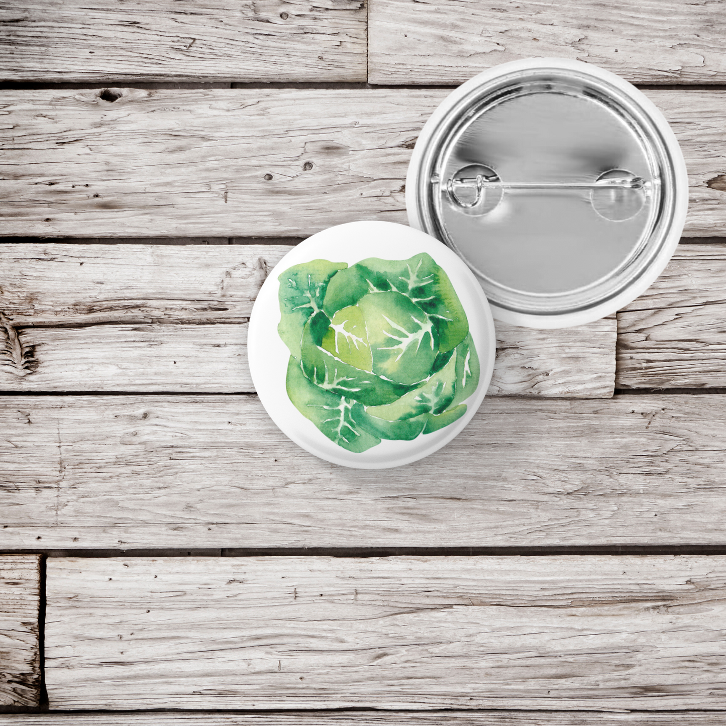 Lettuce Pin Back Button, Magnet
