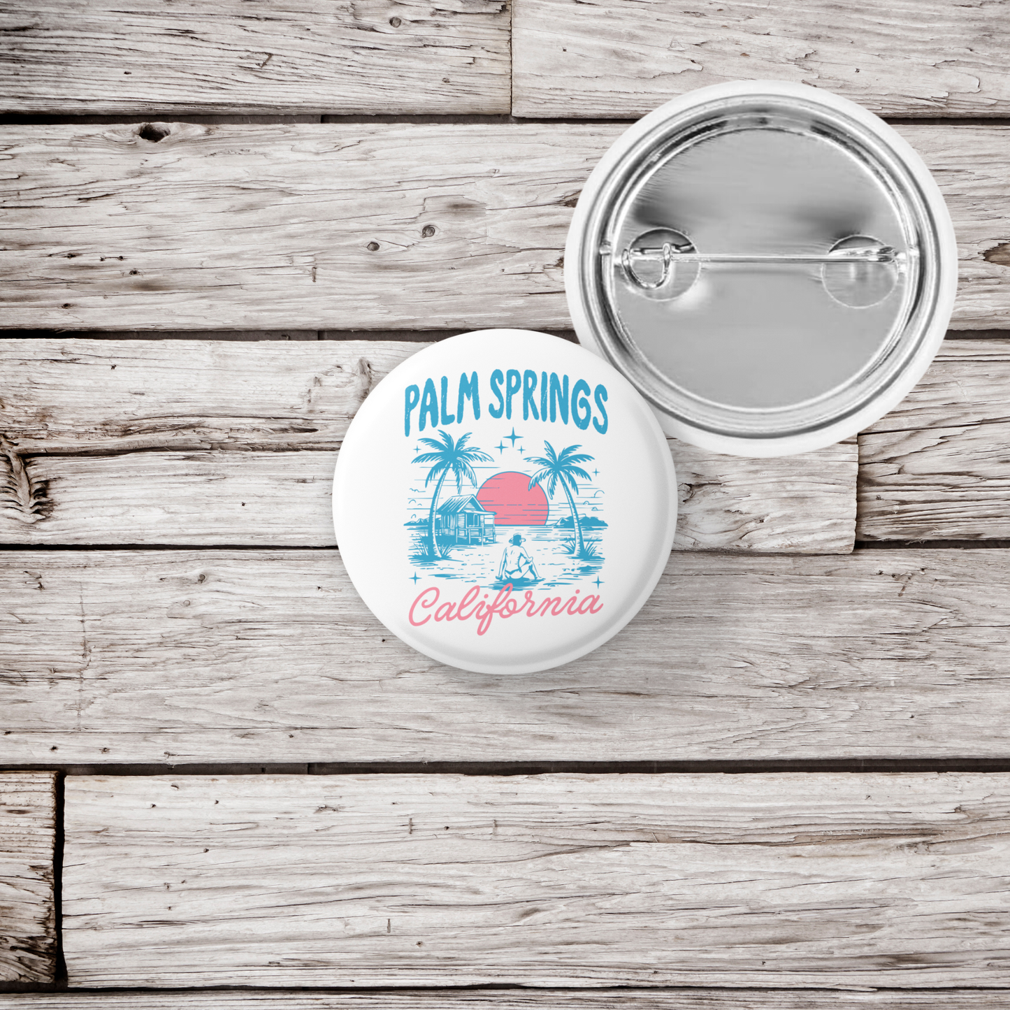 Palm Springs California Pin Back Button, Magnet