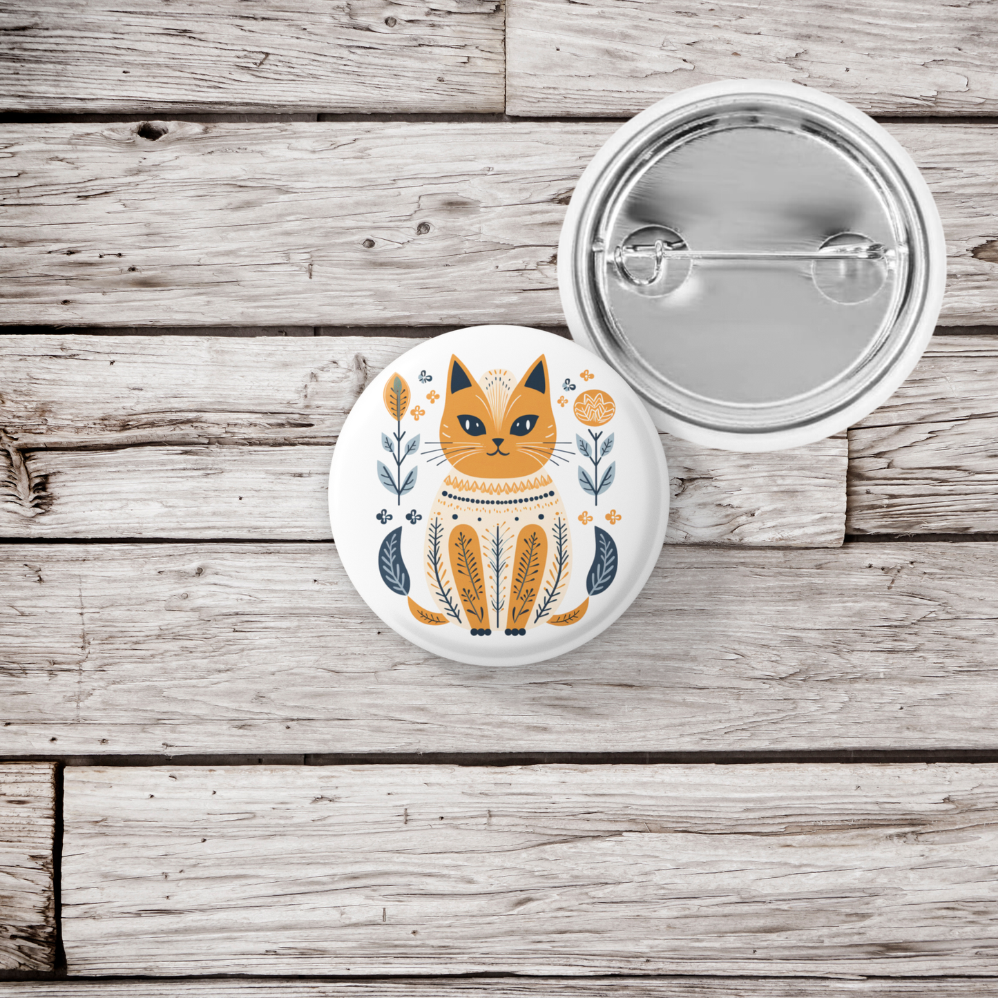 Cat Pin Back Button, Magnet