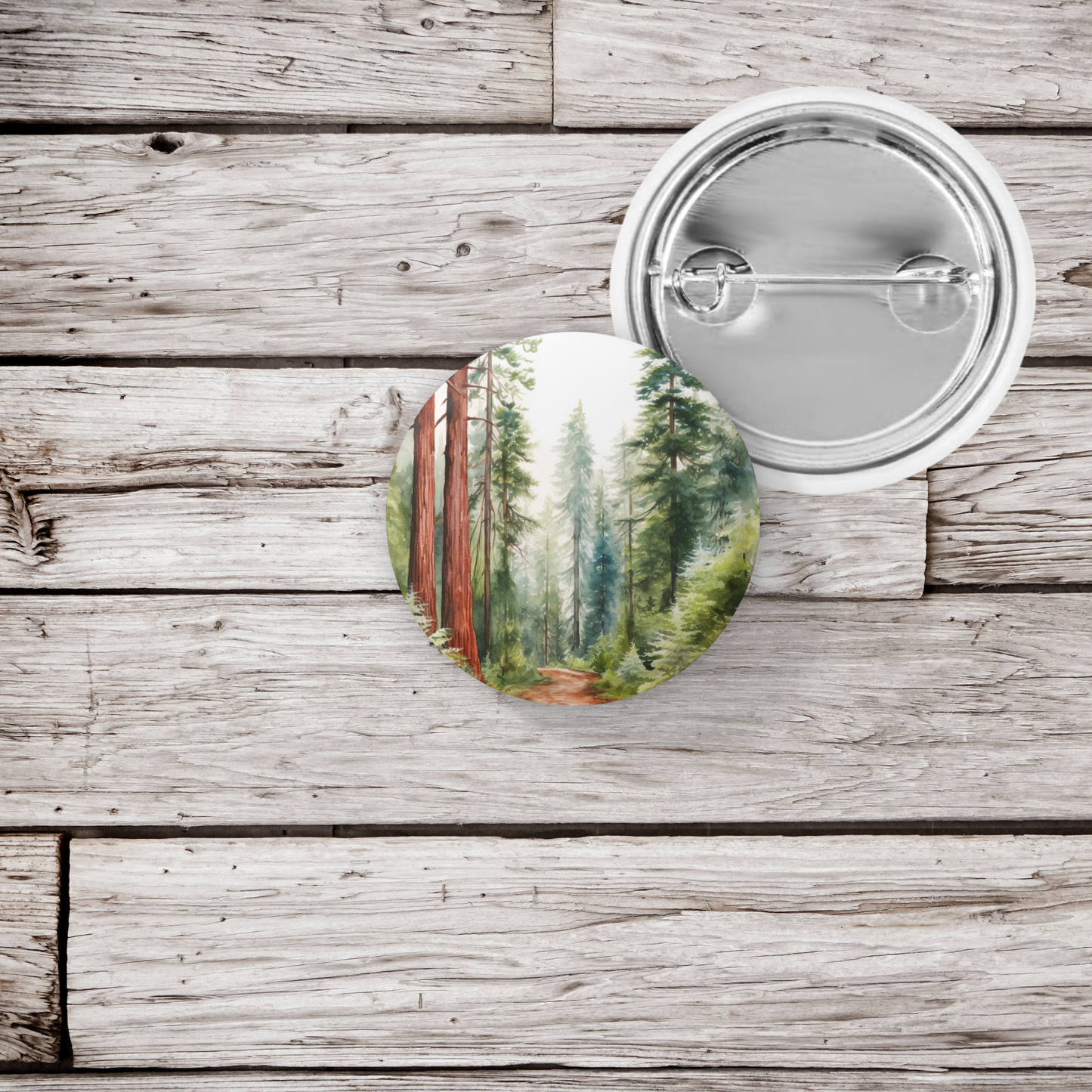 Redwood Forest 2 Pin Back Button, Magnet, Keychain