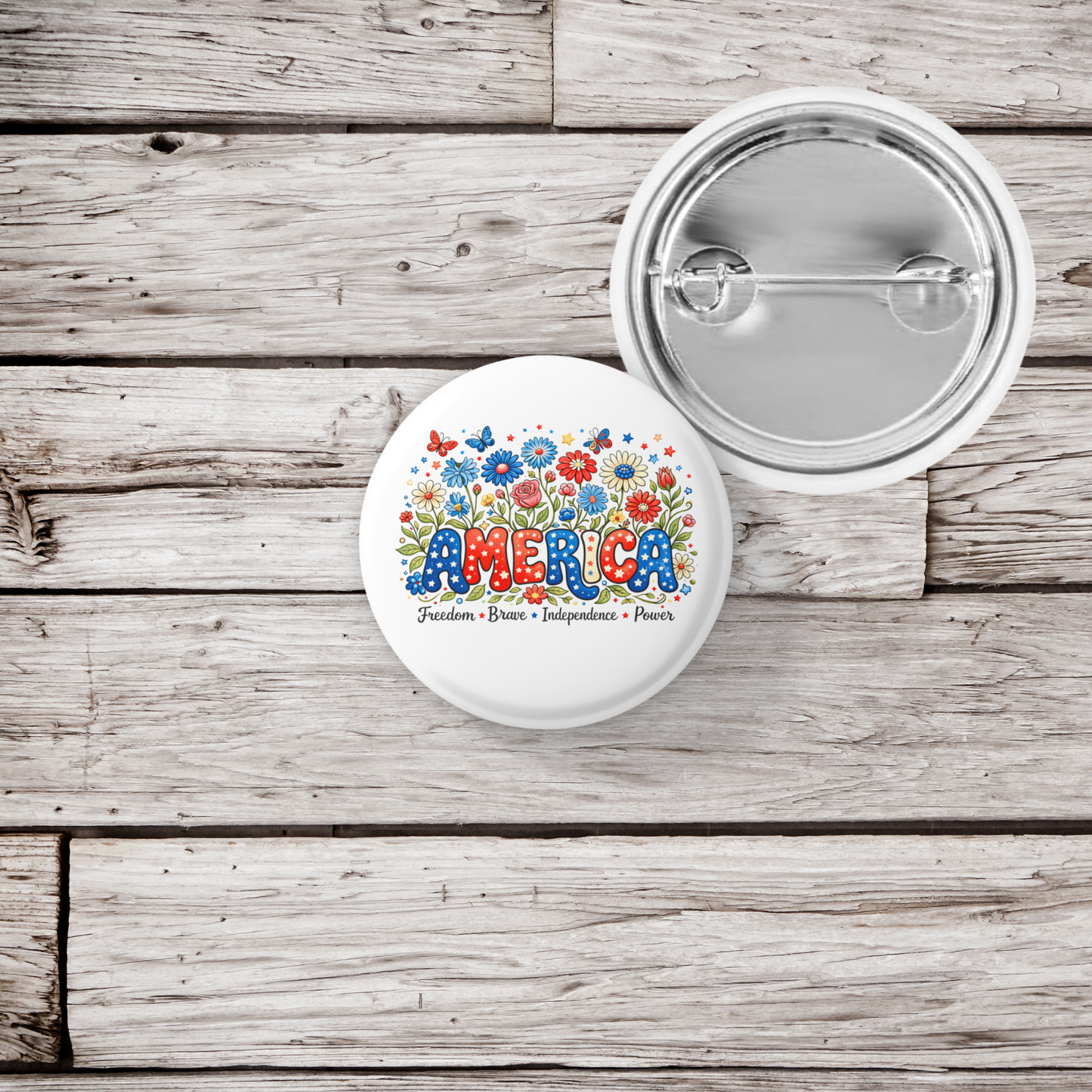 America Pin Back Button, Magnet