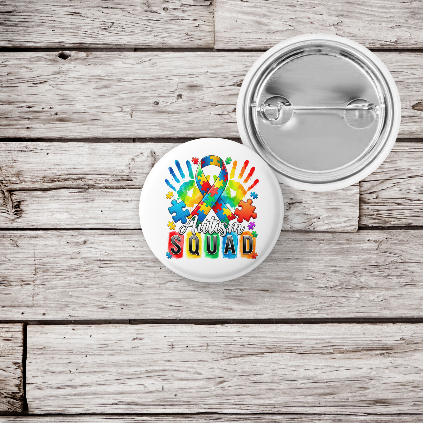 Autism Squad Pin Back Button, Magnet