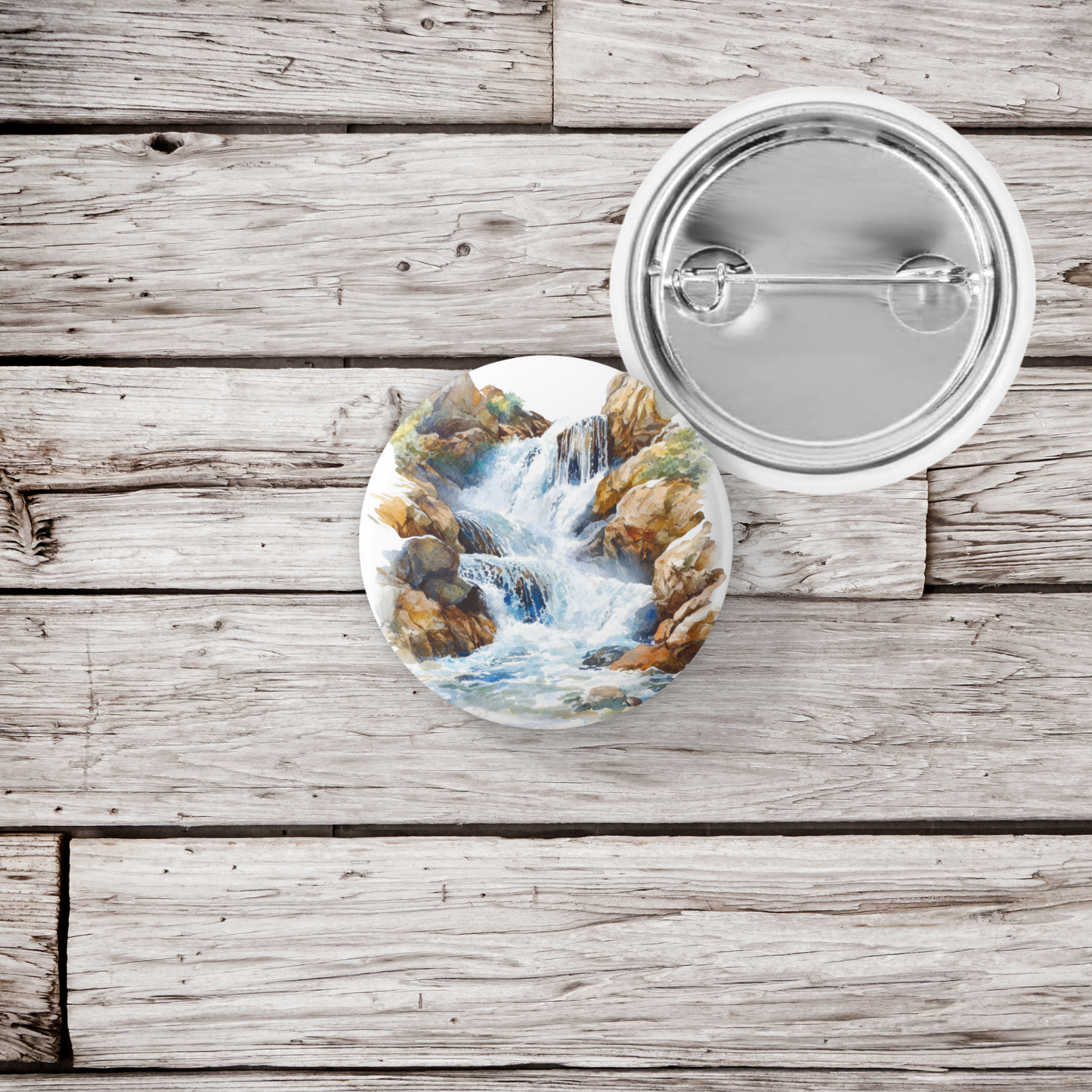Waterfall Pin Back Button, Magnet
