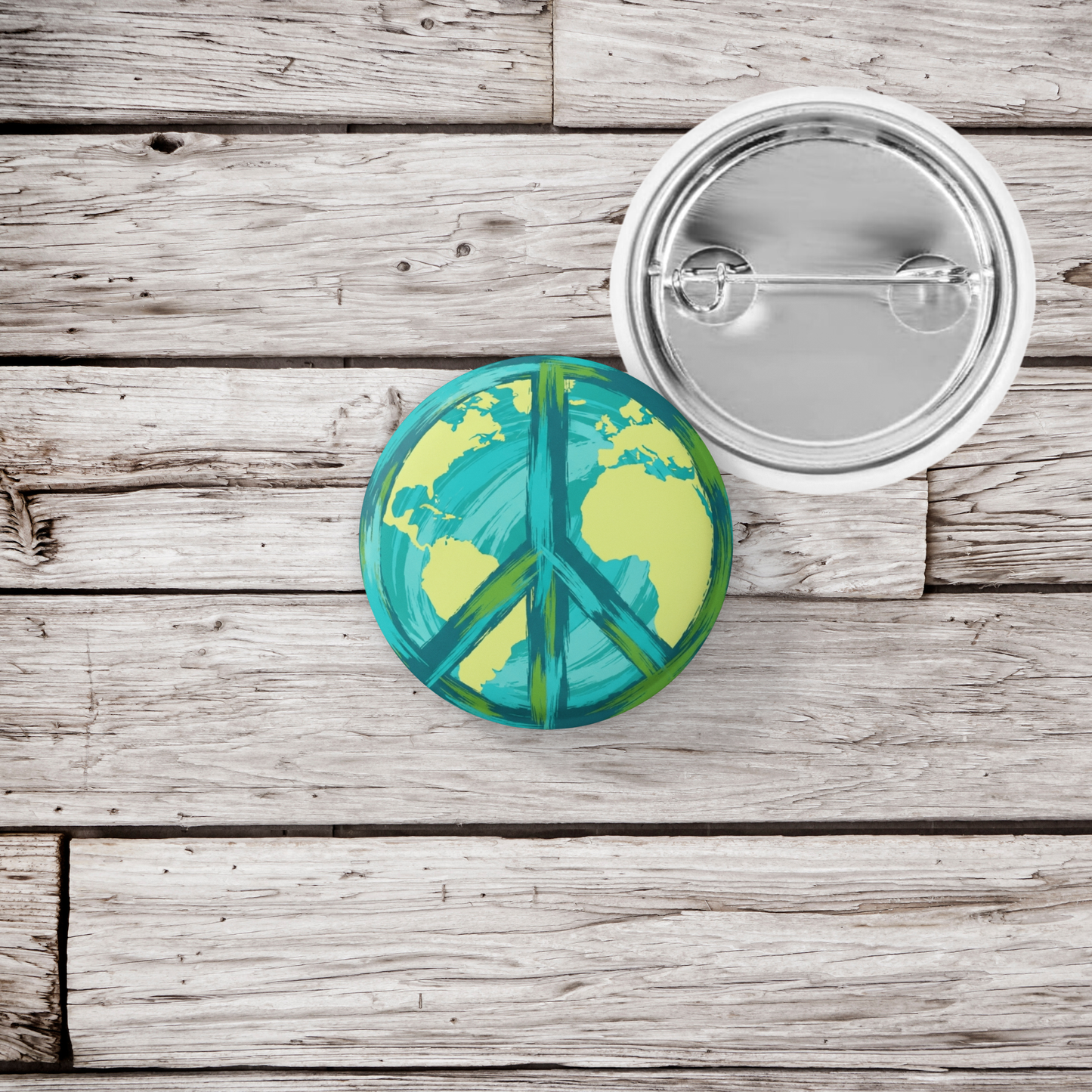 Earth Peace Pin Back Button, Magnet