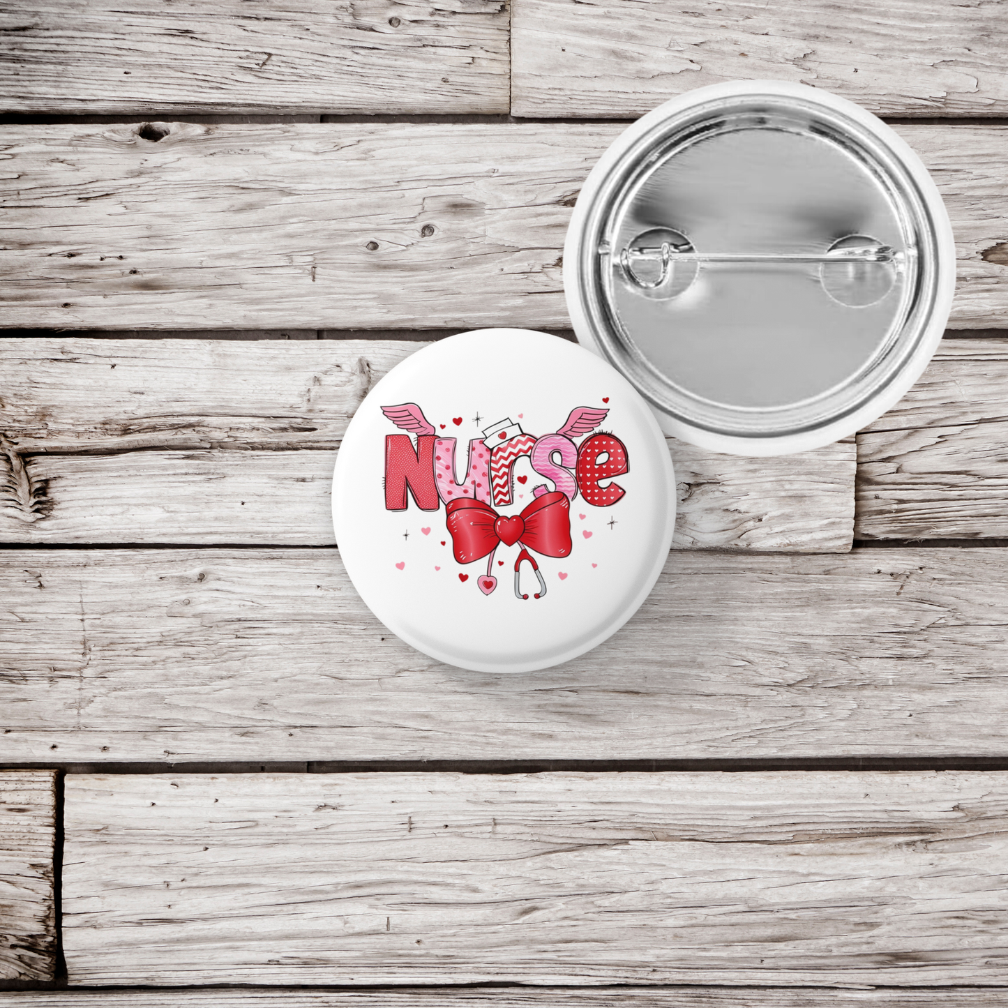 Nurse Valentine Pin Back Button, Magnet