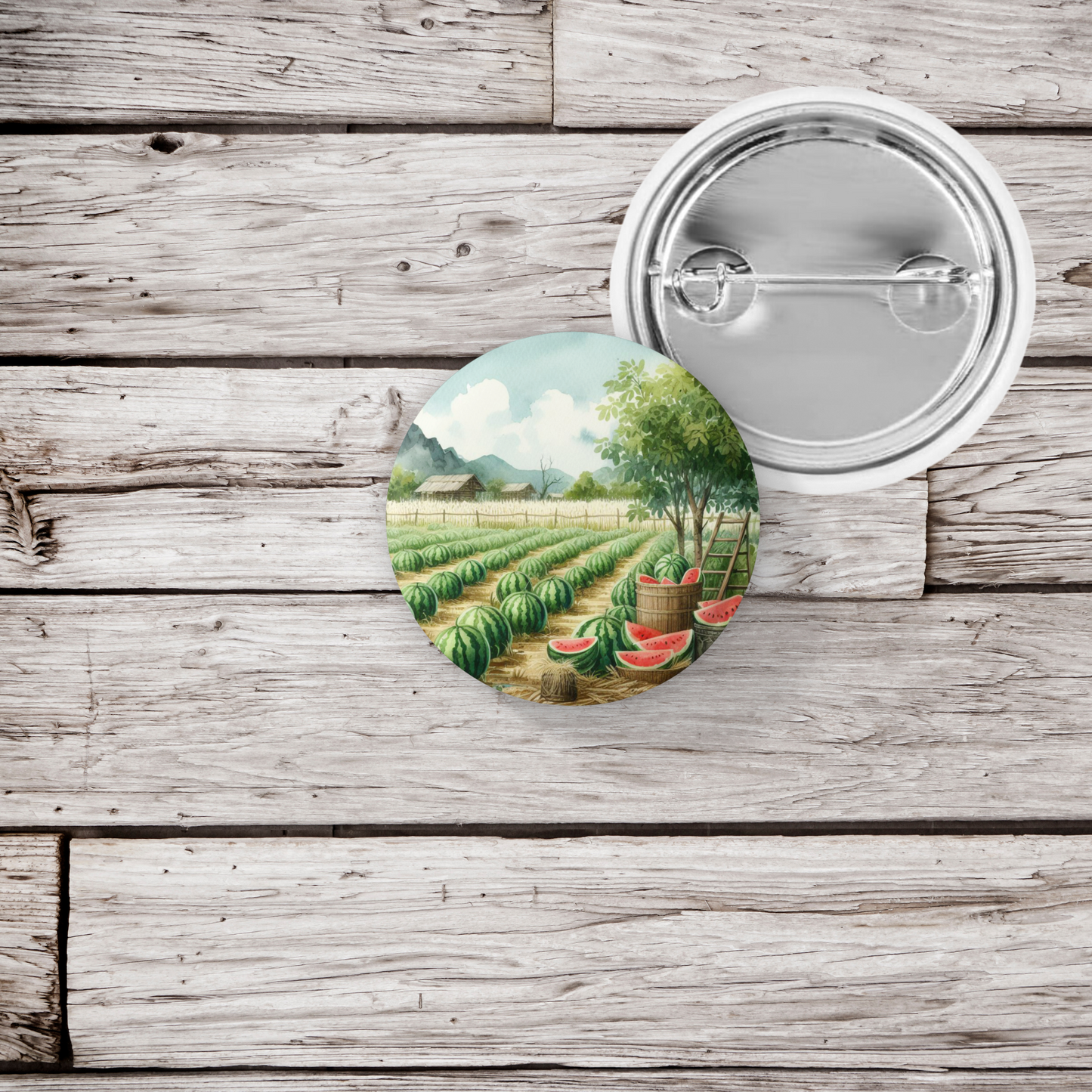 Watermelon Patch 1 Pin Back Button, Magnet