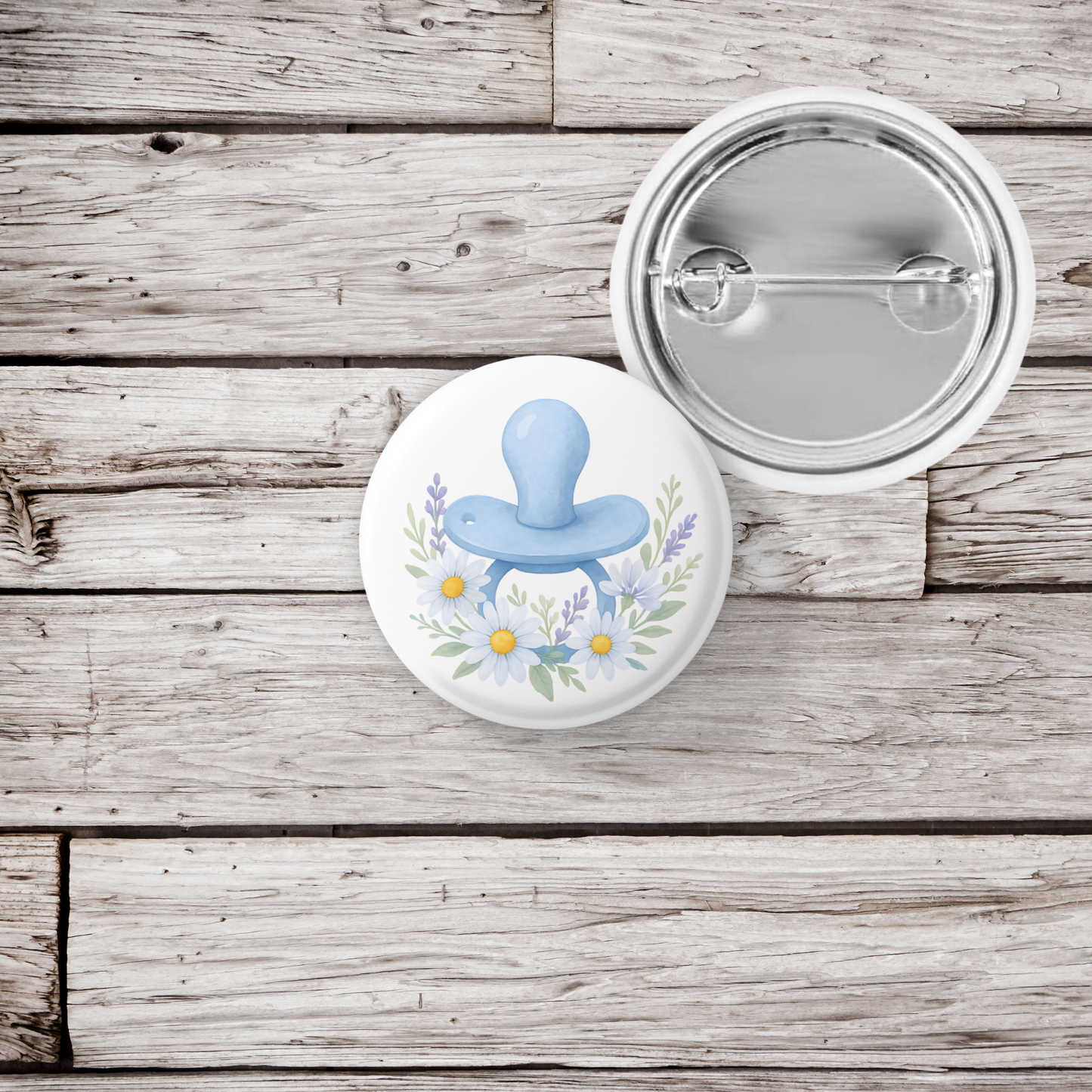 Baby Boy Pacifier Pin Back Button, Magnet