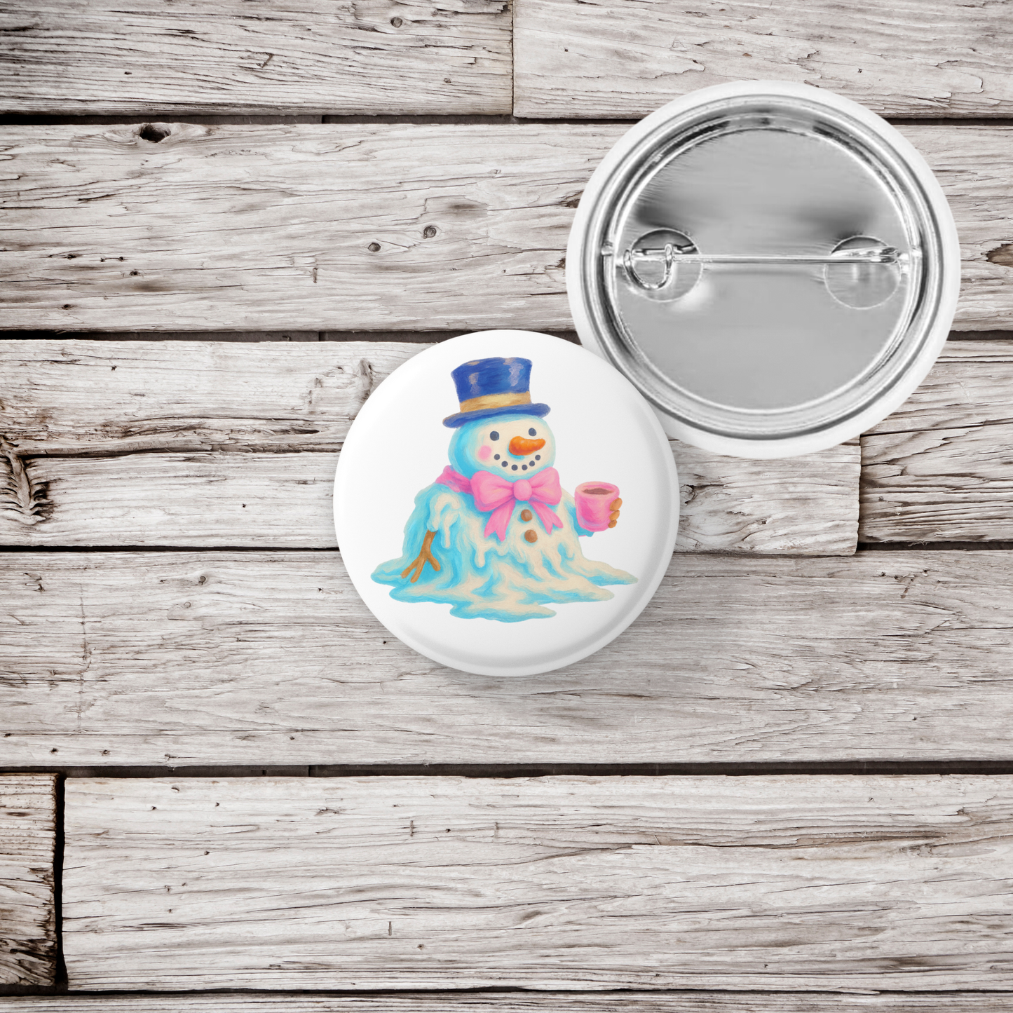 Snowman 8 Pin Back Button, Magnet