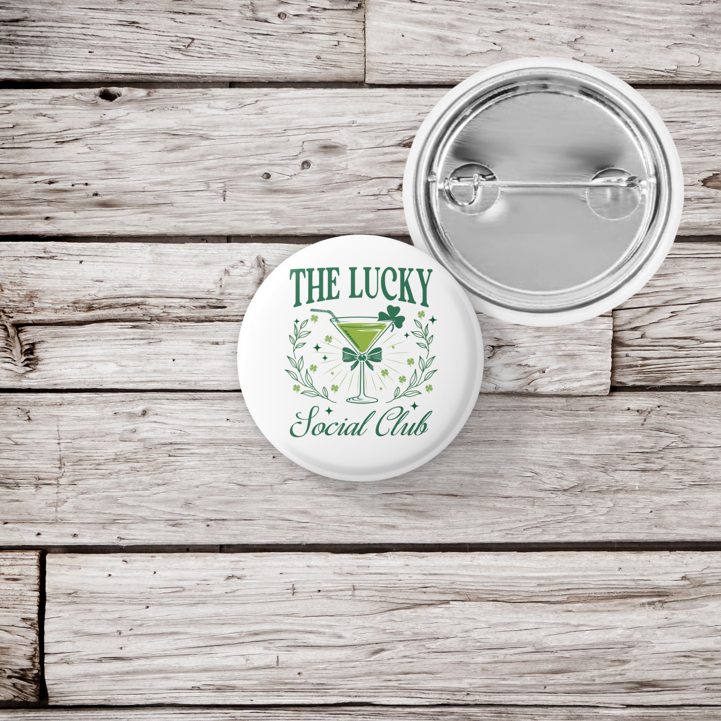 The Lucky Social Club Pin Back Button, Magnet
