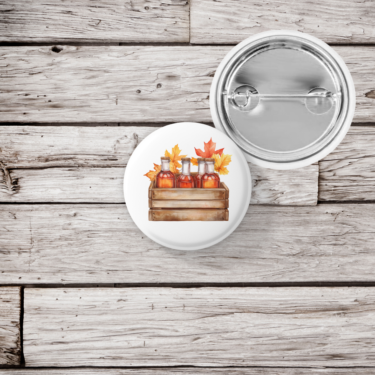 Maple Syrup Pin Back Button, Magnet