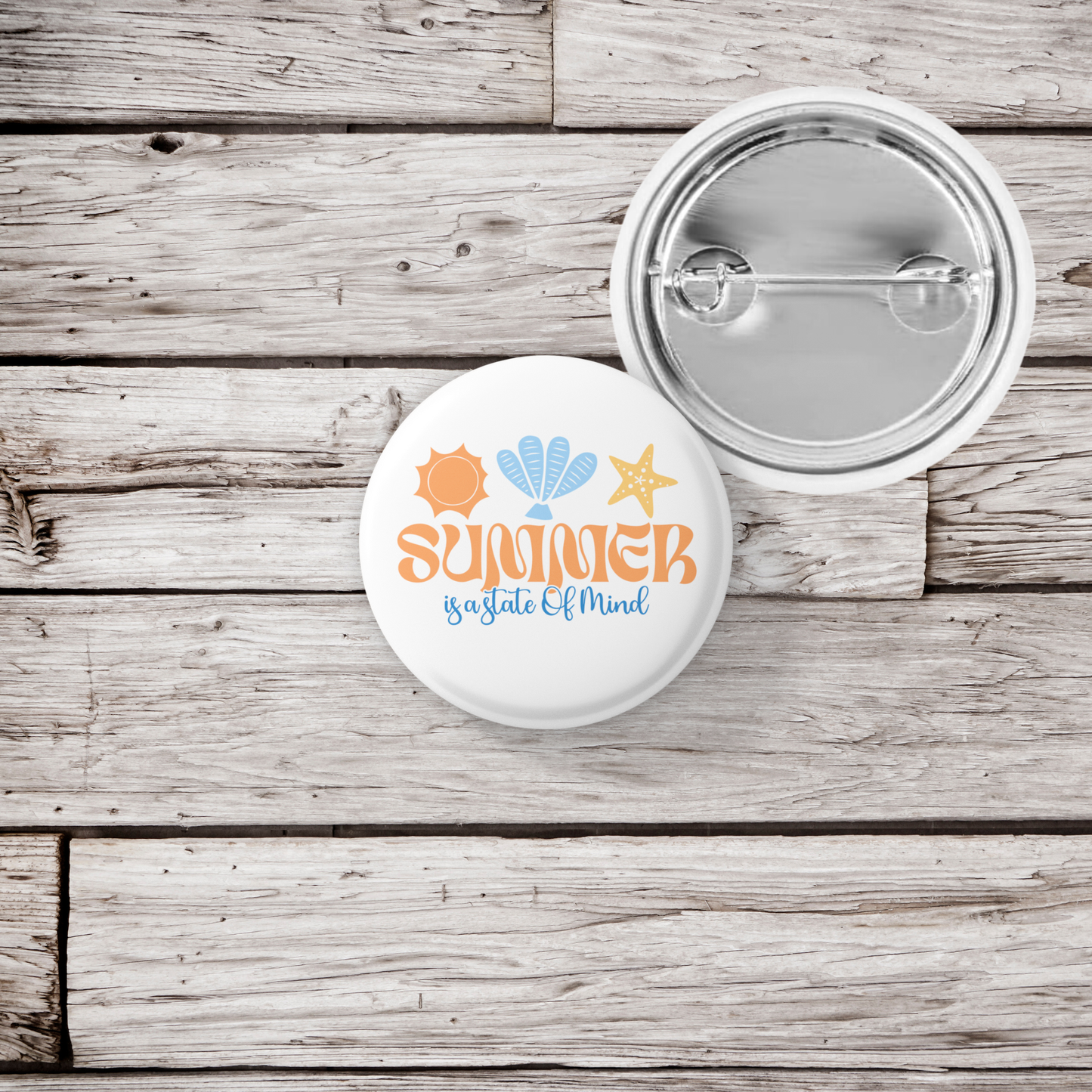 Summer Is A State of Mind Pin Back Button, Magnet