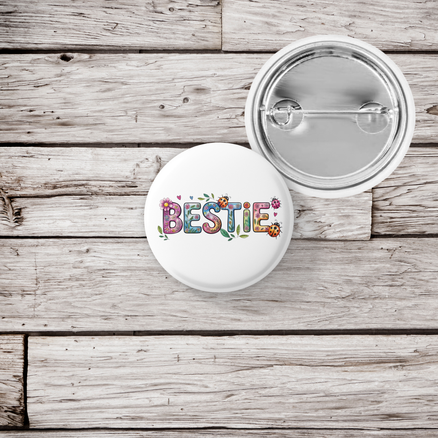 Besties Pin Back Button, Magnet