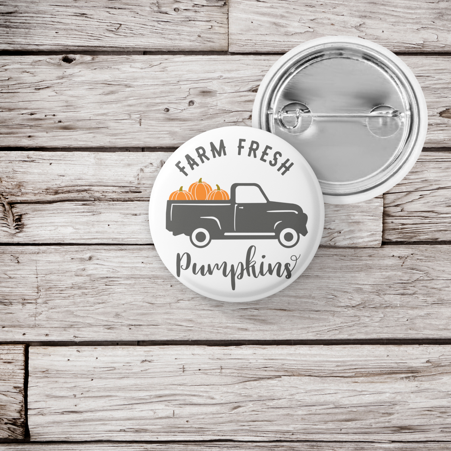 Farm Fresh Pumpkins Pin Back Button, Magnet, Keychain