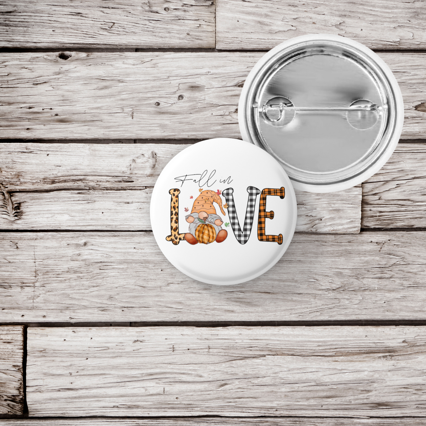 Fall In Love Pin Back Button, Magnet, Keychain