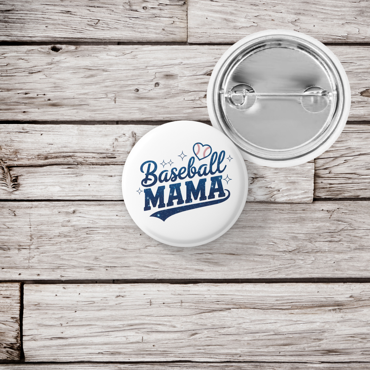Baseball Mama Pin Back Button, Magnet