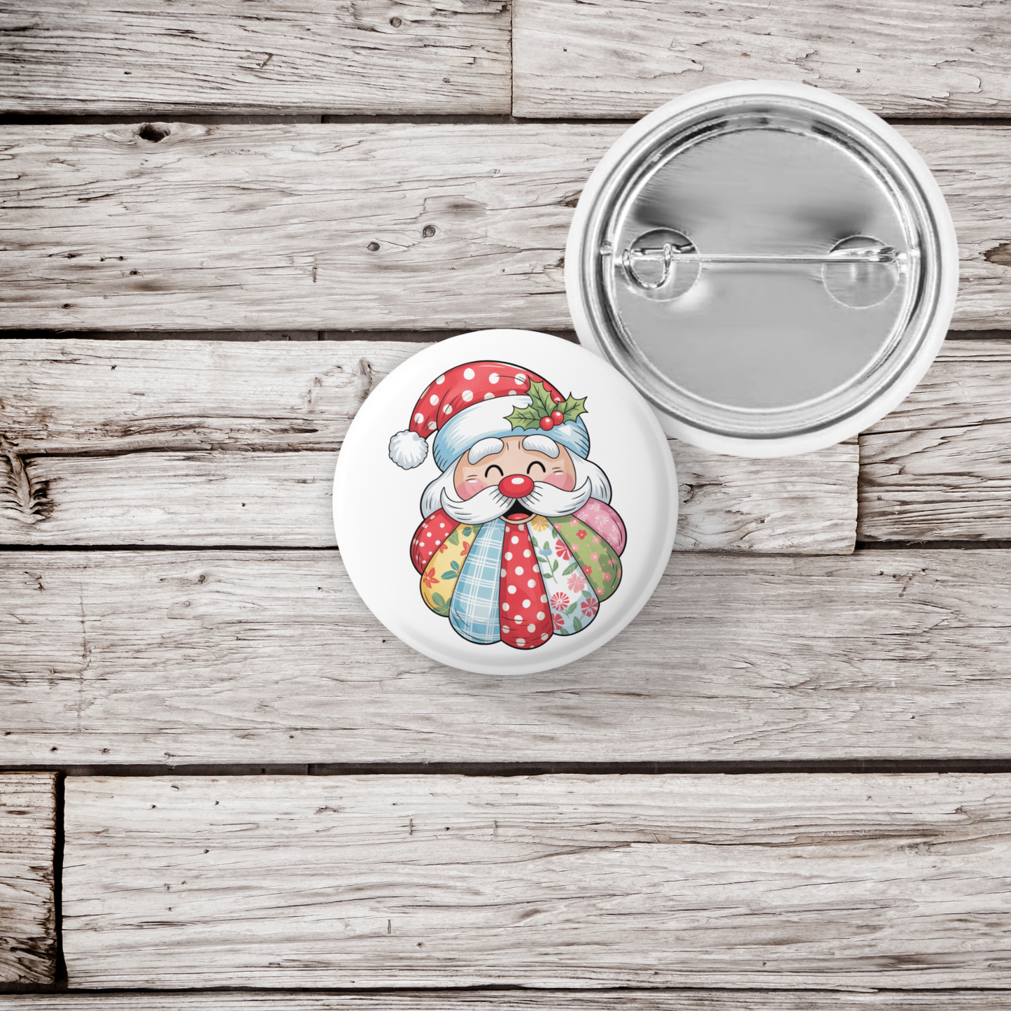 Quilted Snowman 2 Pin Back Button, Magnet